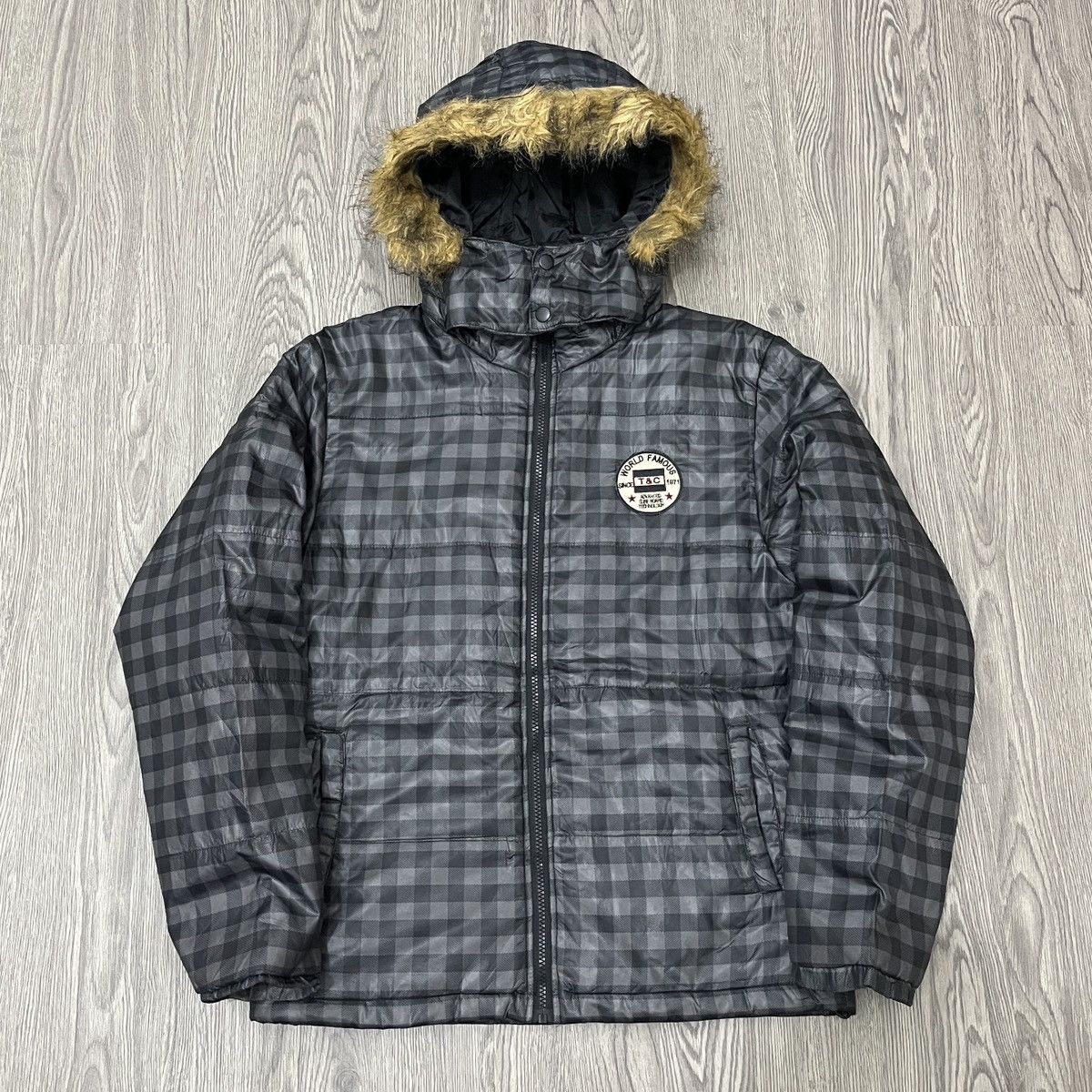 14th Addiction T&C Surf - Plaid Down Jacket Faux Fur ifsixwasnine Lgbstyle Size US M / EU 48-50 / 2 - 1 Thumbnail