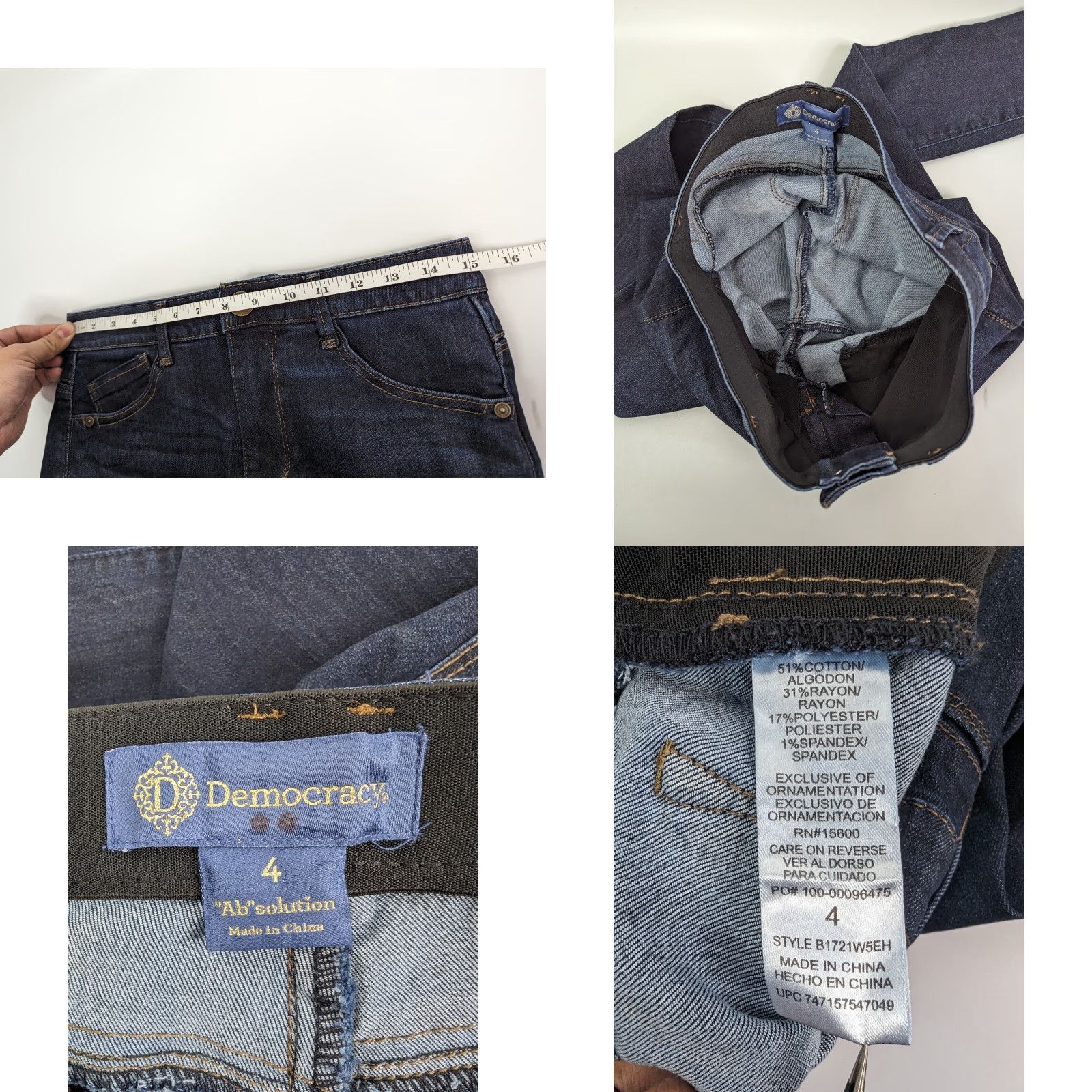 Vintage **Democracy Women's Dark Wash Skinny Stretch Blue Jeans Size 4** User: **Democracy Women's Stretch Dark Wash Skinny Blue Jeans Size 4** Size 27" / US 4 / IT 40 - 8 Thumbnail