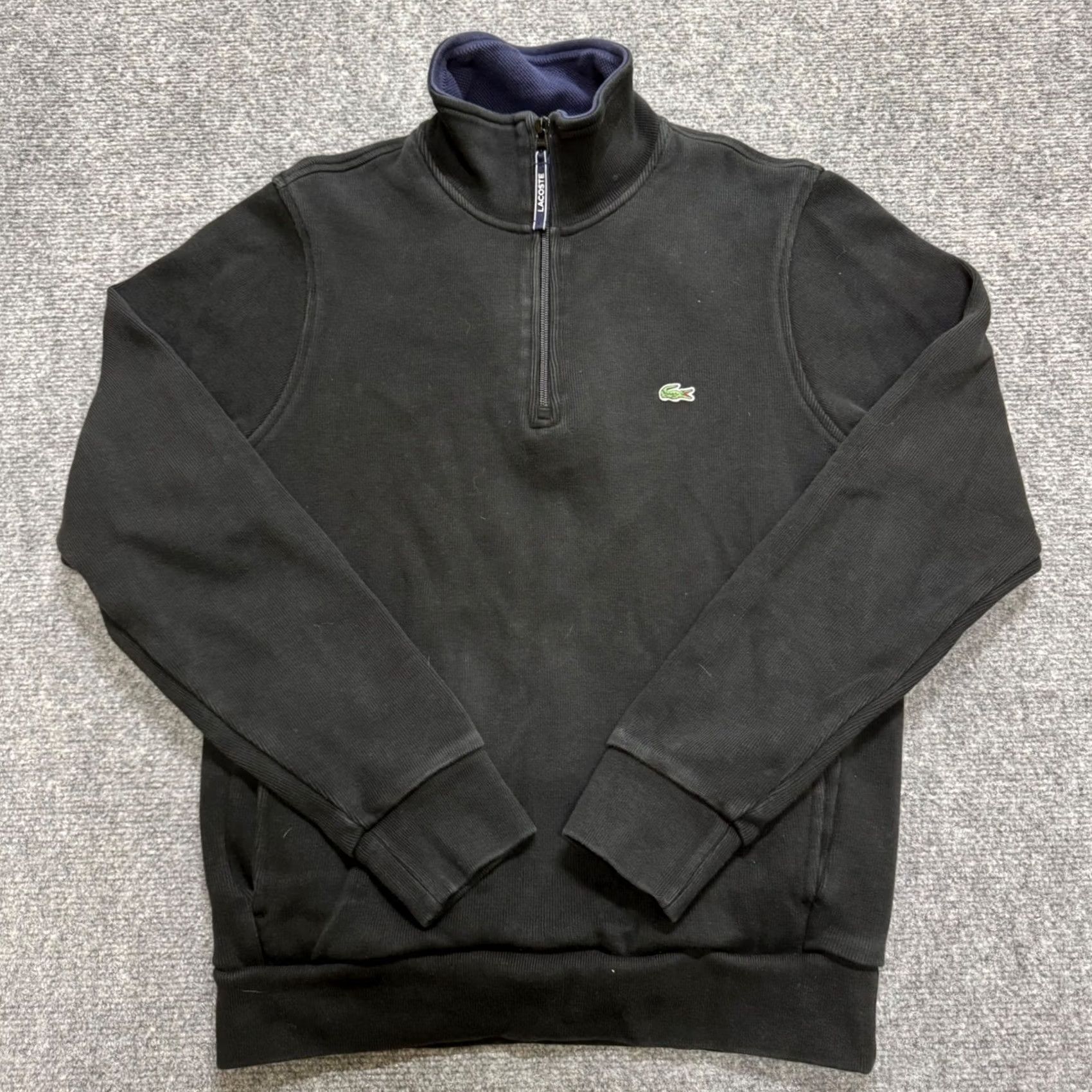 Lacoste Lacoste 1/4 Zip Pullover Mens M Black Sweatshirt Embroidered Crocodile Size US M / EU 48-50 / 2 - 2 Thumbnail