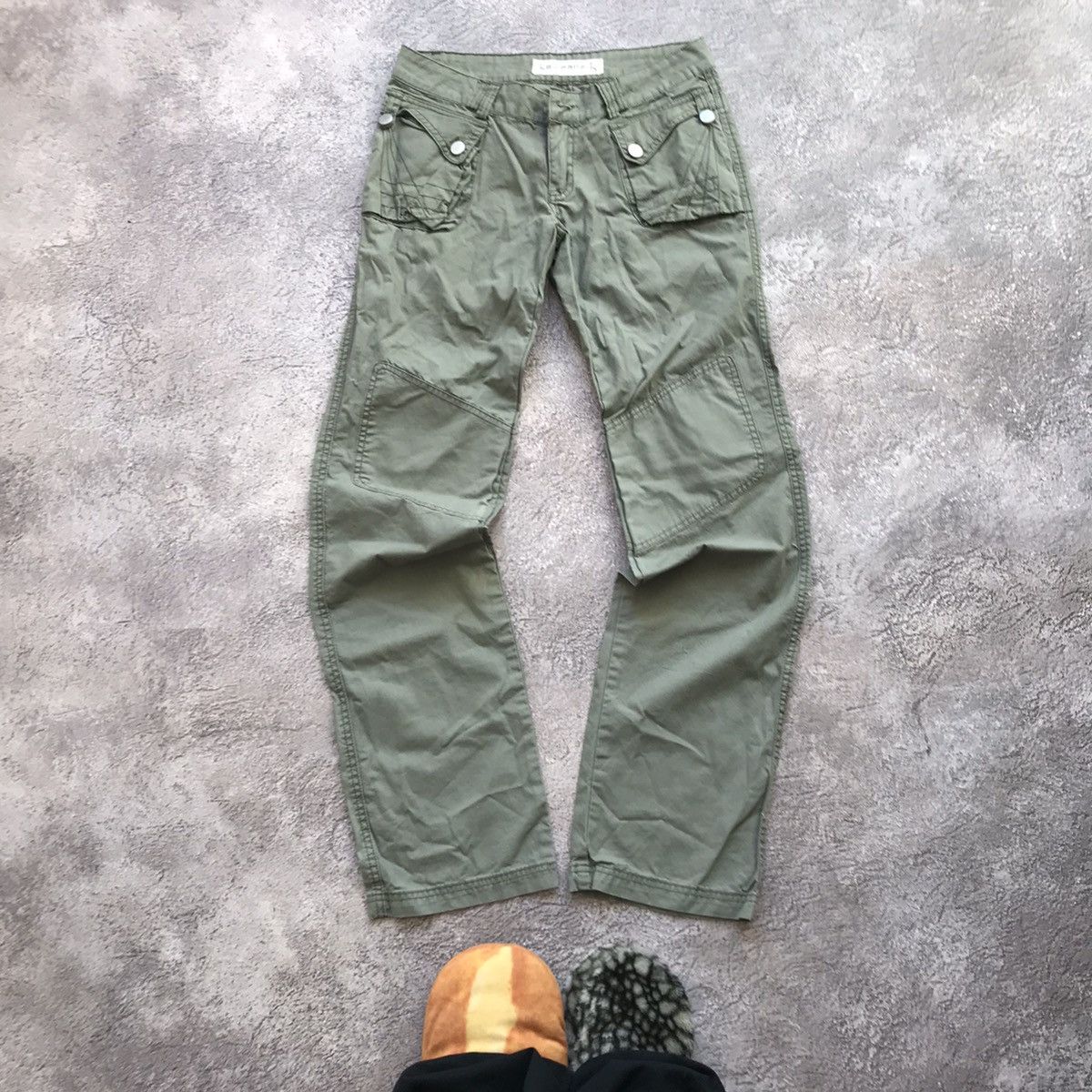 Vintage Vintage 90s Baggy Cargo Pants Faded Sage Green Skate Logo 28 Size 28" / US 6 / IT 42 - 2 Thumbnail