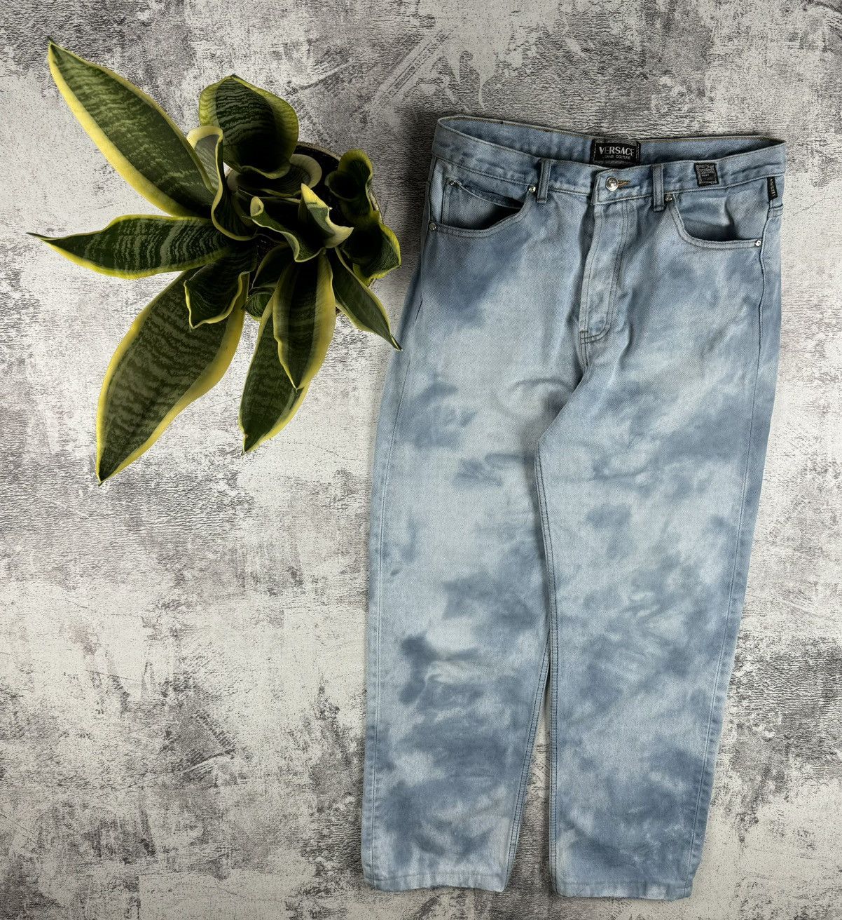 Versace Jeans Couture Vintage Versace Couture Tie Dye Denim Jeans Trousers Bottoms Size US 34 / EU 50 - 2 Thumbnail