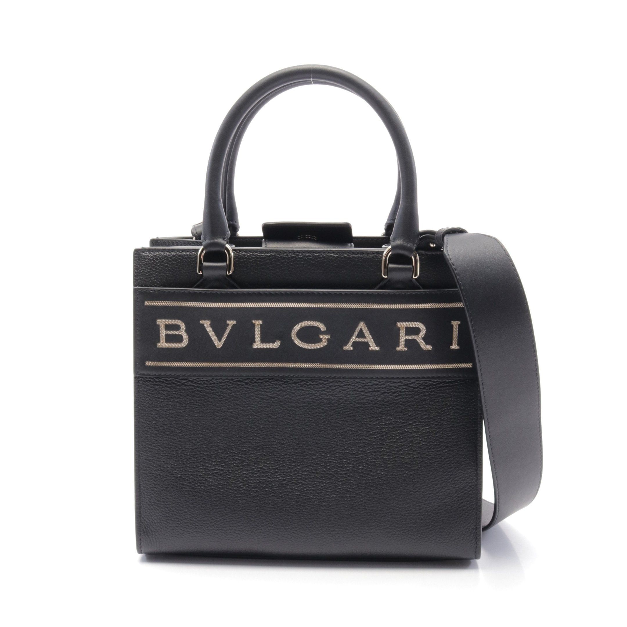Bvlgari Bvlgari Bvlgari Logo Handbag Leather Black Size ONE SIZE - 1 Thumbnail