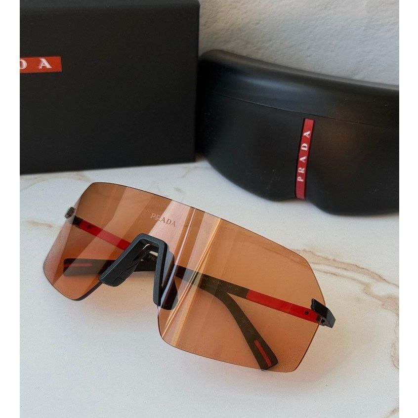 NEW Prada Sport PS B06S Mirrored Sunglasses in Orange $548 Prada Linea Rossa - PS B06S Sunglasses | Specs Collective main image 4