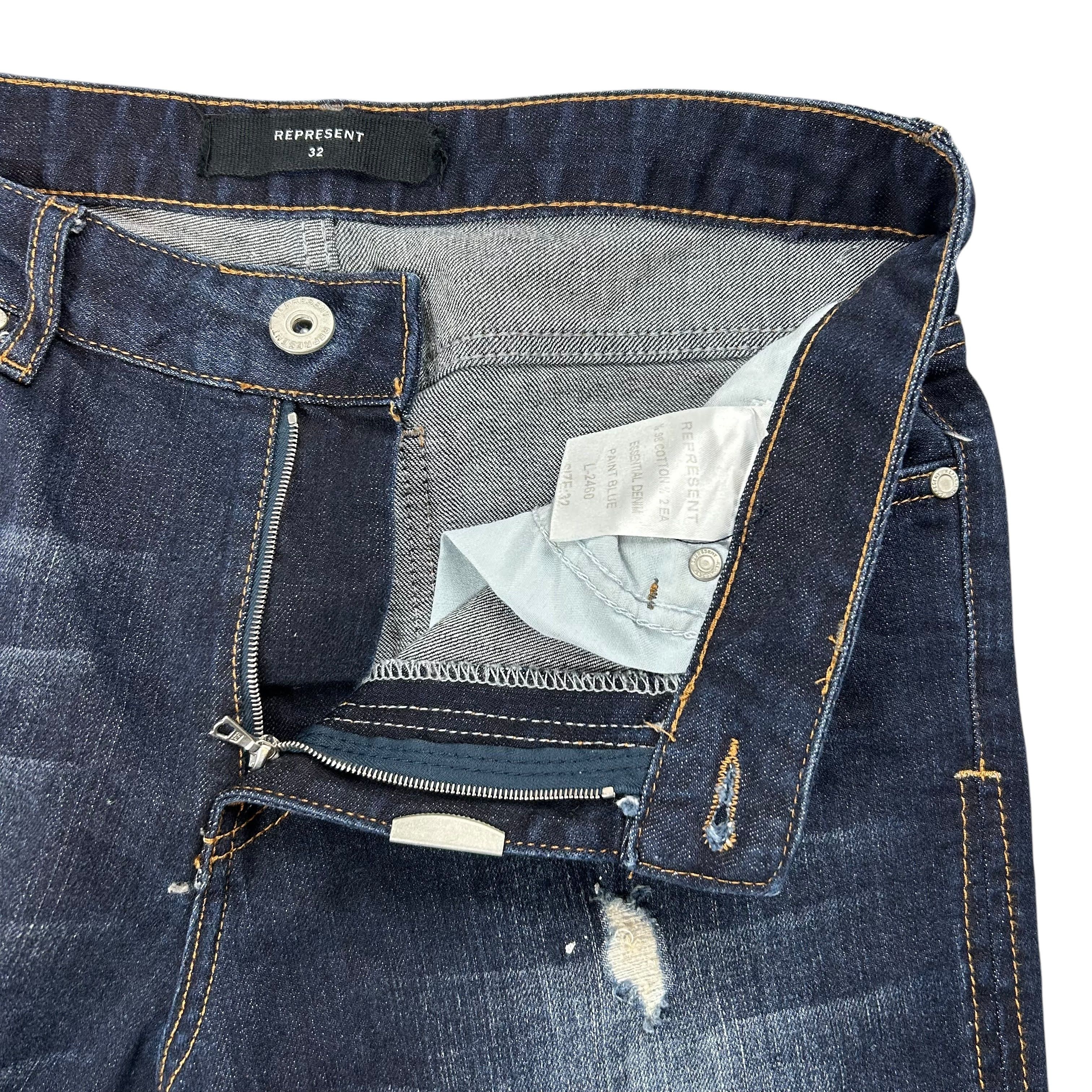 Represent Clo. Represent Essential Denim Paint Splatter Blue Jeans W32 Size US 32 / EU 48 - 5 Thumbnail