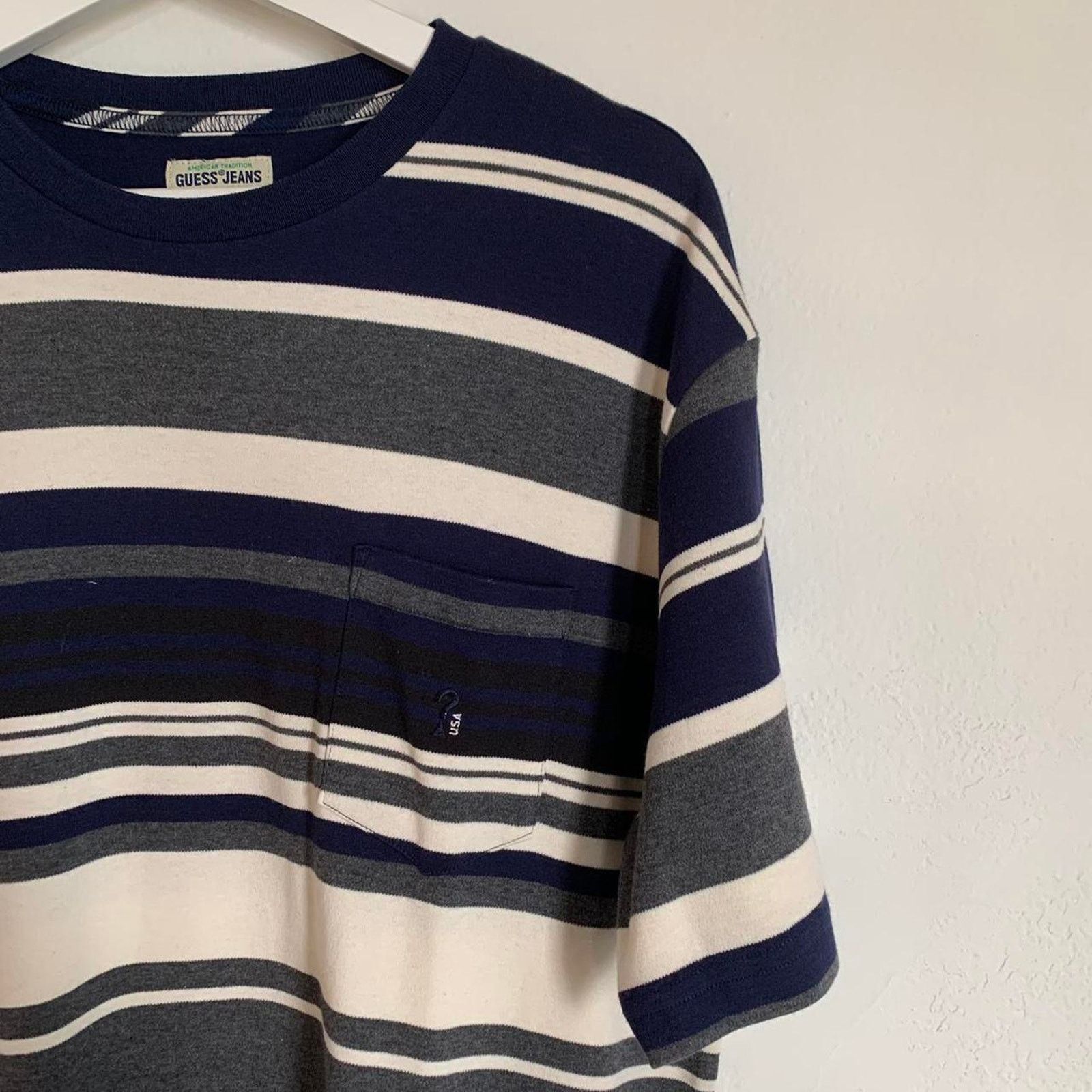 Guess Guess Jeans USA Striped T Shirt Size US XXL / EU 58 / 5 - 1 Thumbnail