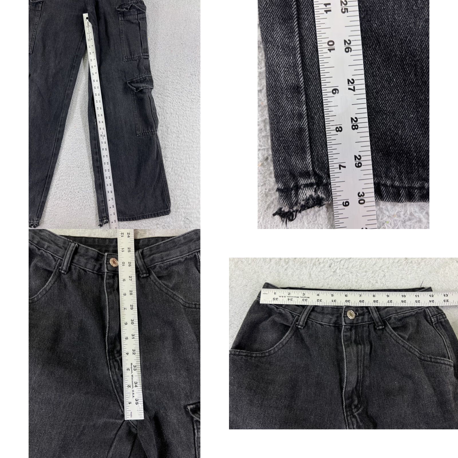 Vintage VINTAGE Wake Jeans Jeans Womens 2 Black Wide Leg Relaxed Fit Cargo Skate Y2K Style 23x30 90s Womens Size 40" / US 18 - 8 Thumbnail