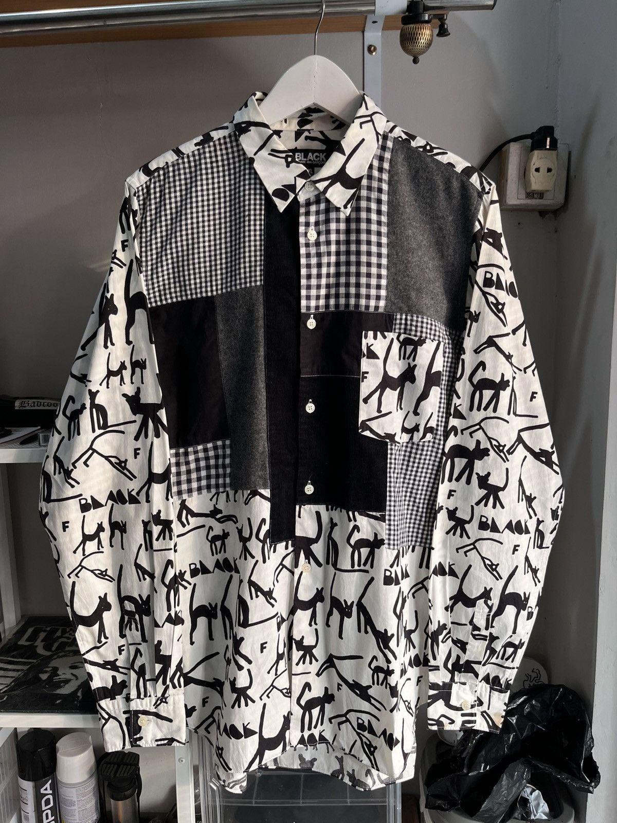 Comme des Garcons Black Comme des Garçons cut & saw shirt corduroy/nylon/linen Size US XL / EU 56 / 4 - 2 Thumbnail