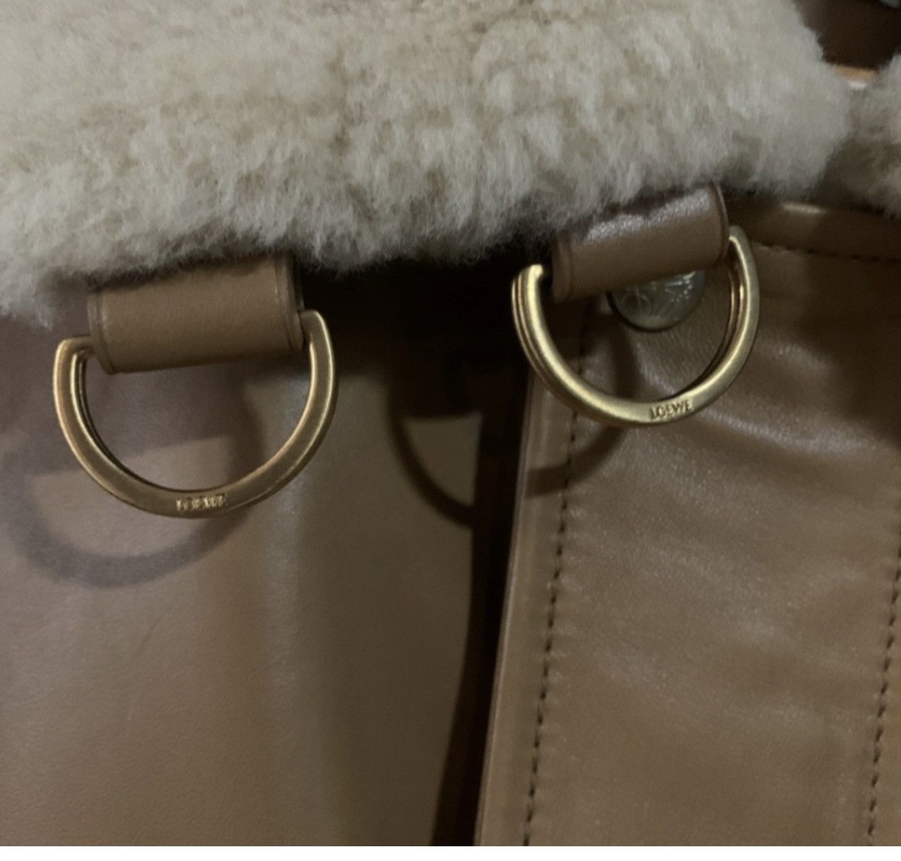 Beautiful Men’s Loewe Leather Aviator Nude Jacket