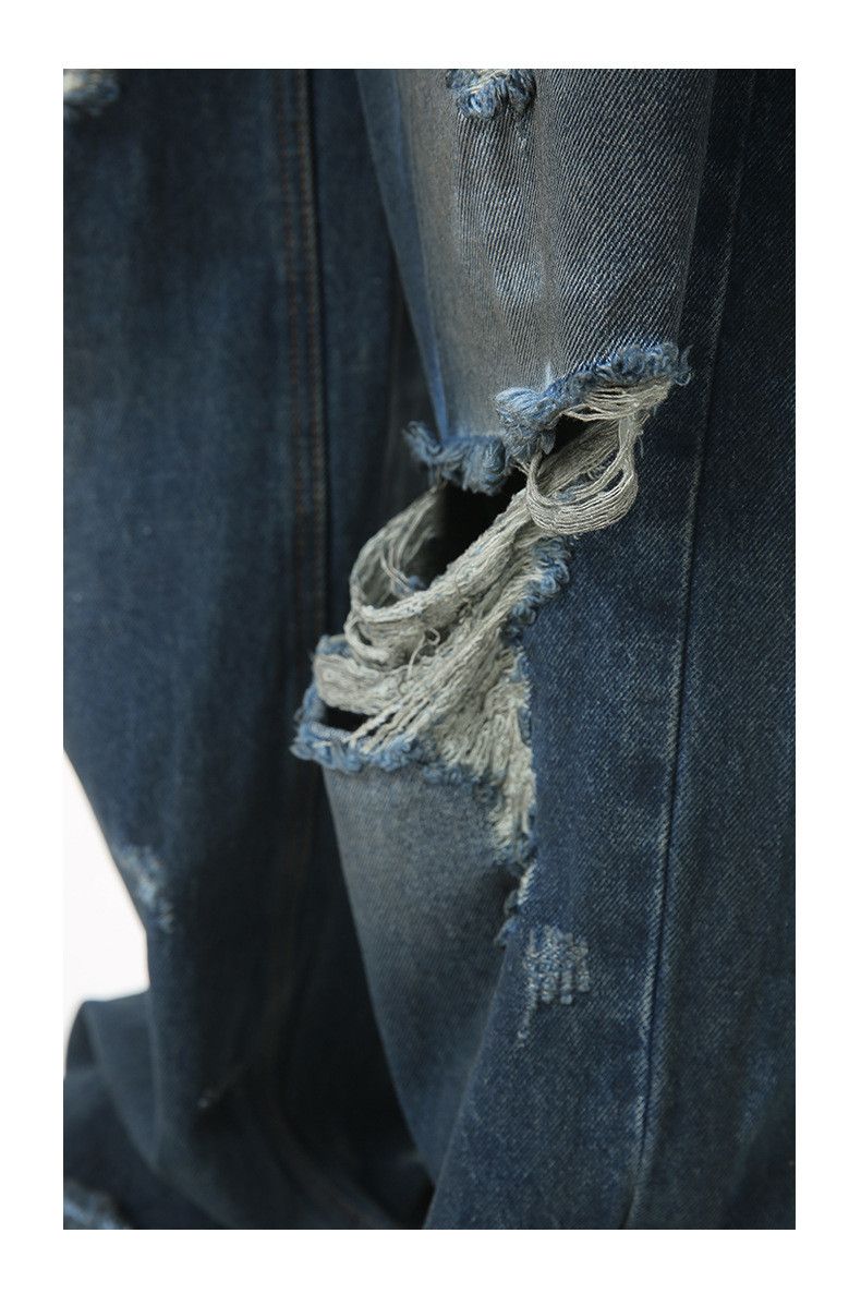 Japanese Brand × Jean × Vintage Straight Hole Loose Jeans Size US 32 / EU 48 - 9 Thumbnail