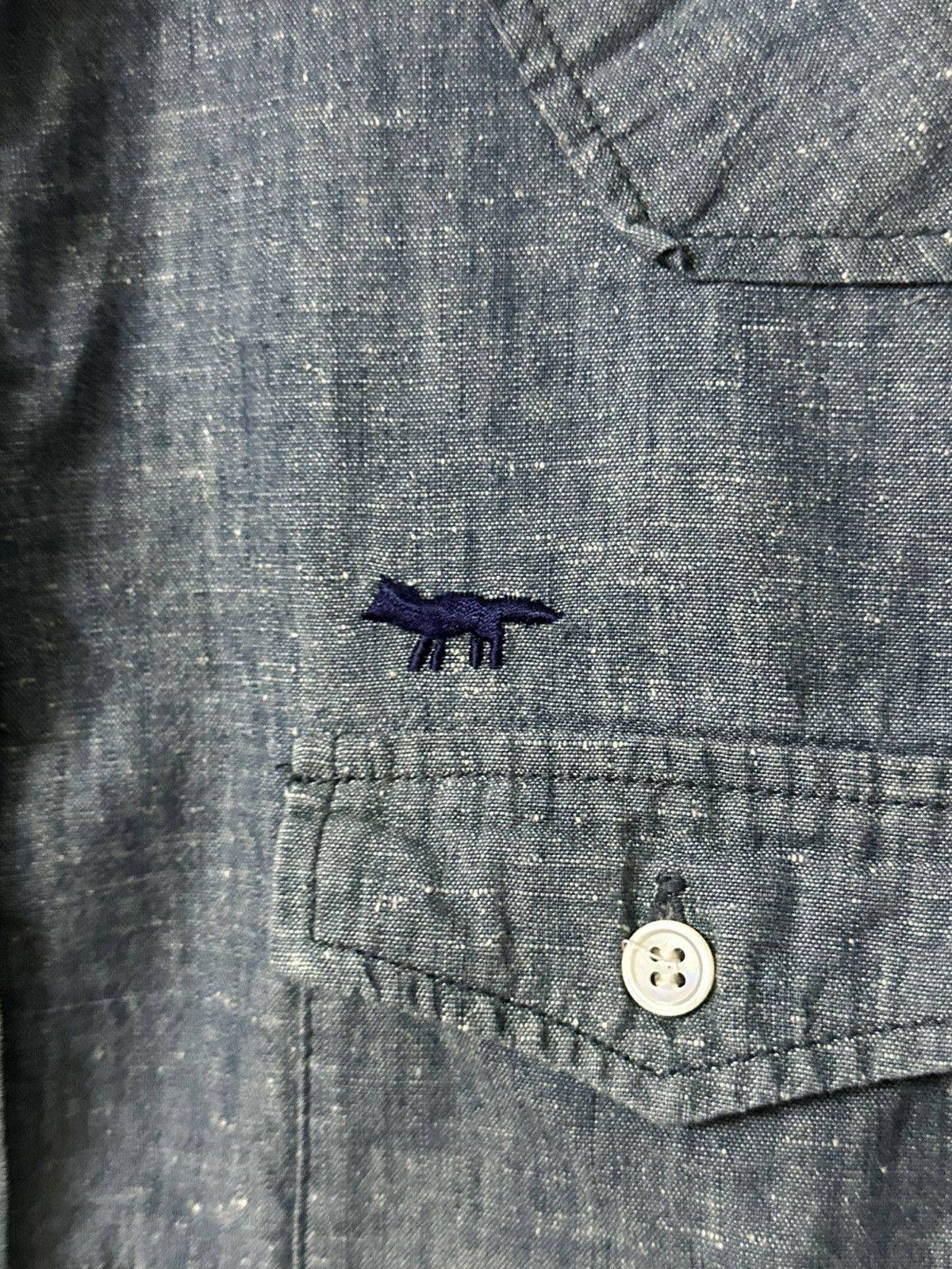 Maison Kitsune Maison Kitsune Richelieu Paris Denim Distressed Design L/S Size US M / EU 48-50 / 2 - 9 Thumbnail