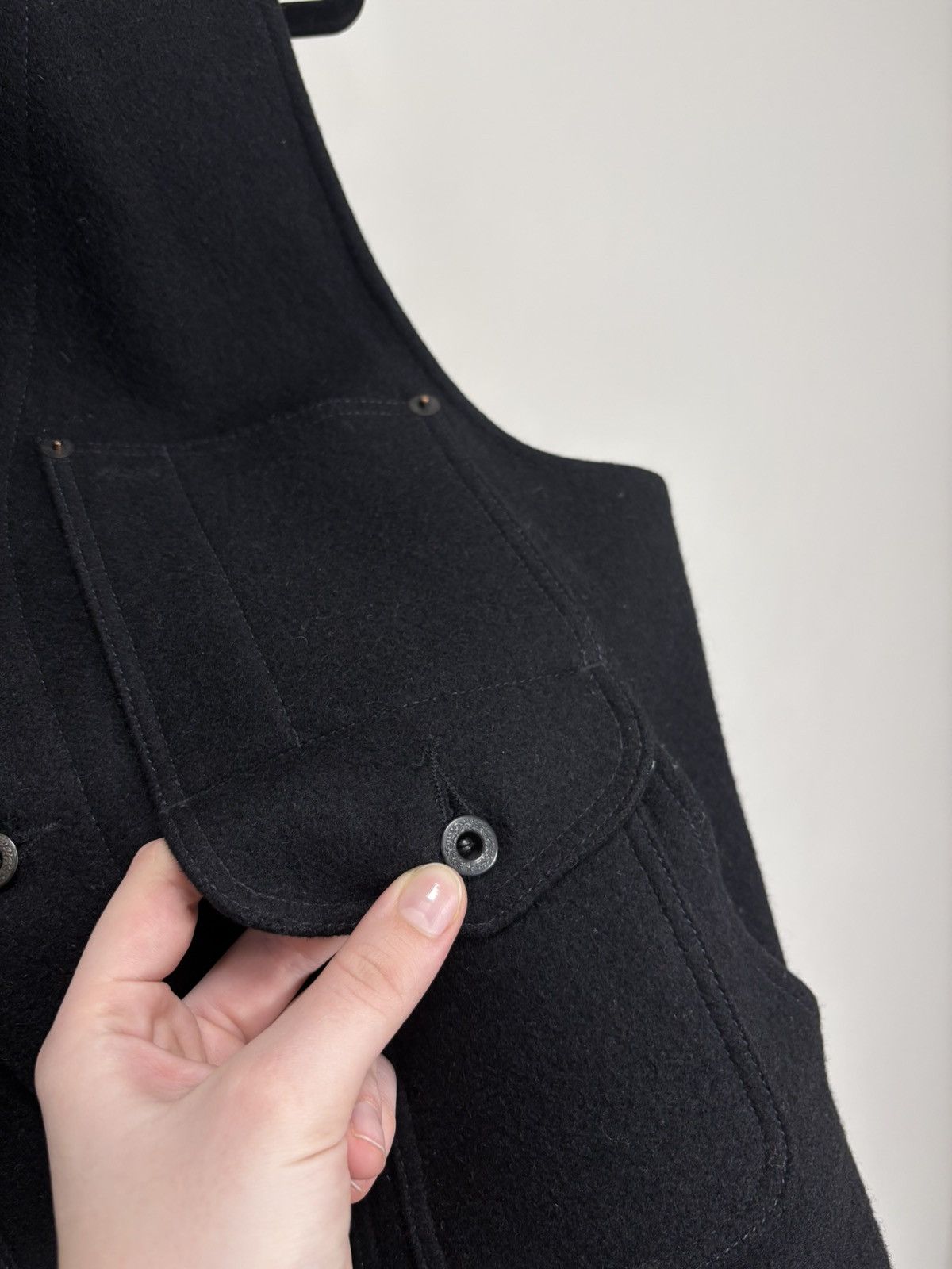 Rising Sun & Co. Rising Sun & Co Men’s Black Wool Vest Gilet Jacket Size US M / EU 48-50 / 2 - 4 Thumbnail