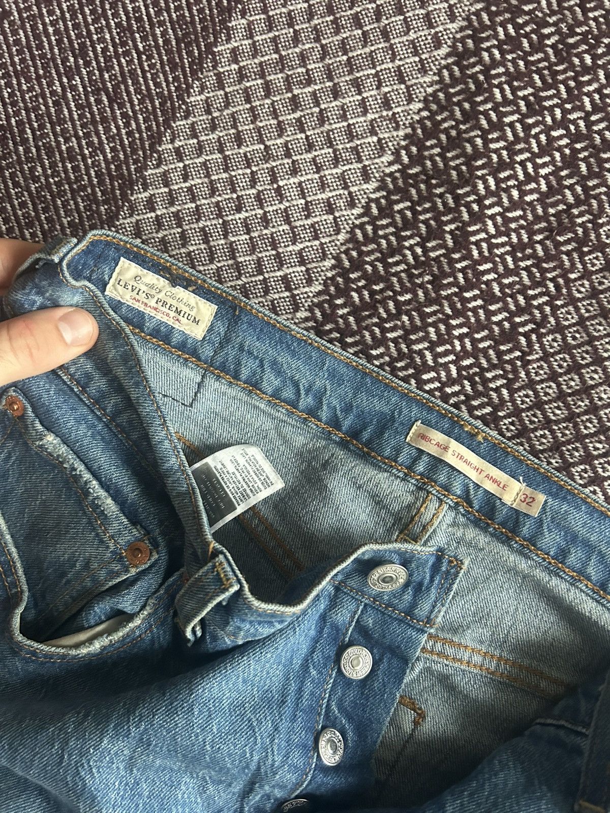 Levi's Levis Premium RibCage Straight Ankle Mud Washed Jeans Sz W32 Size US 32 / EU 48 - 10 Thumbnail
