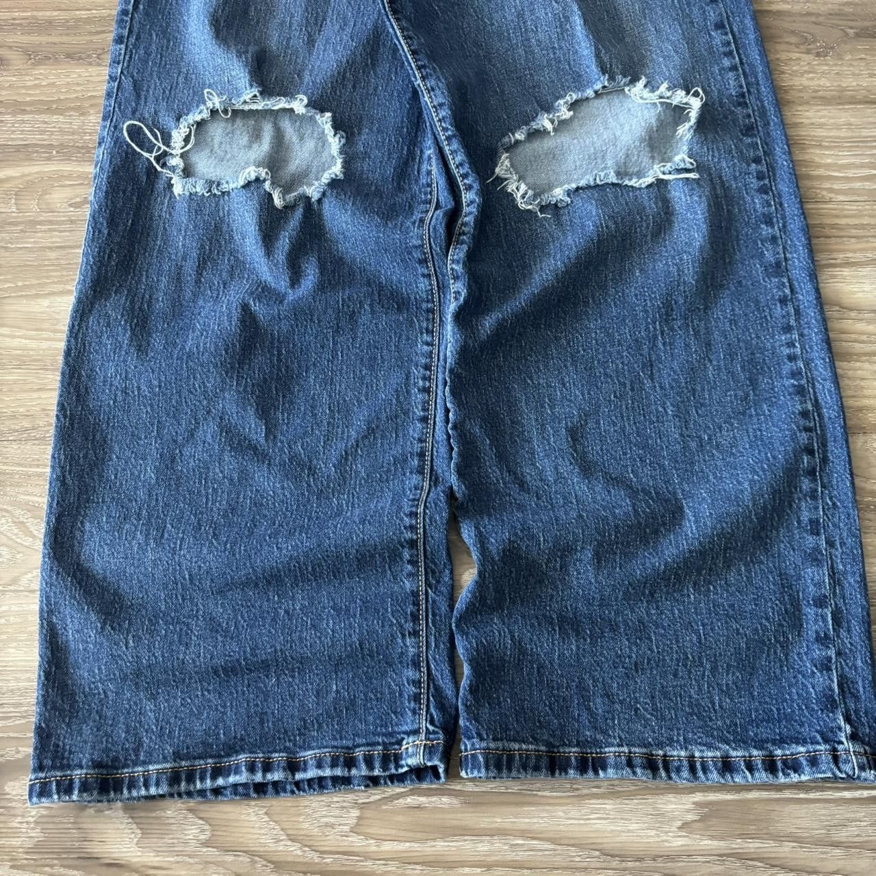 Japanese Brand Crazy Vintage Y2K/2000s Baggy Skater Style Wide Leg Distressed Denim Jeans! 30x31 Size US 30 / EU 46 - 6 Thumbnail
