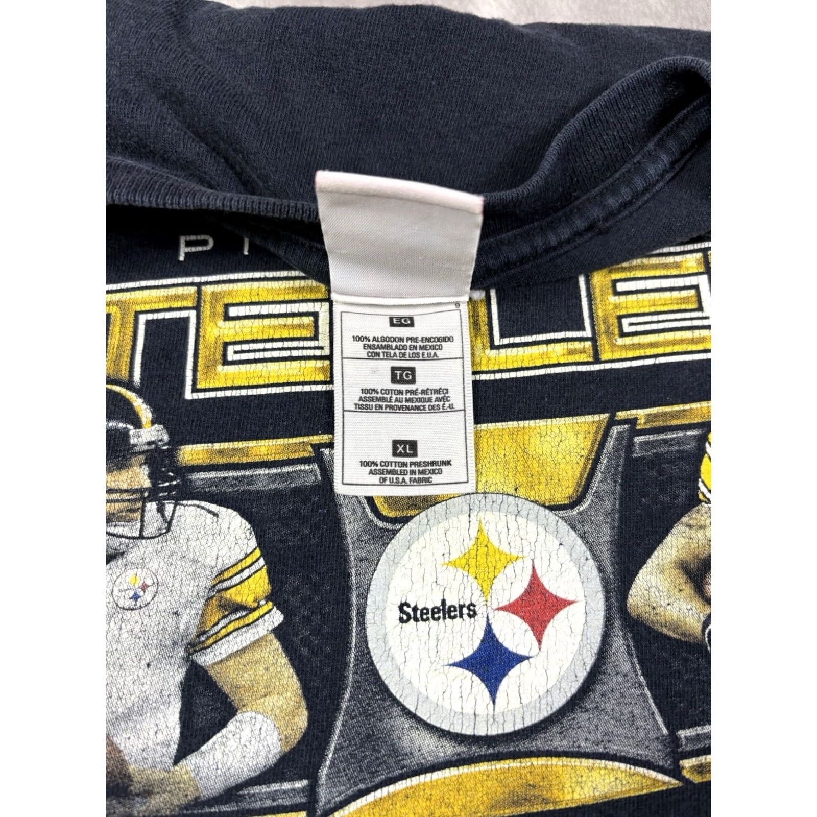 NFL VINTAGE NFL Y2K Steelers Big Ben Hines Ward T Shirt Black XL Men Crew Neck Graphic Print Short Sleeve Cotton Twill Size US XL / EU 56 / 4 - 6 Thumbnail