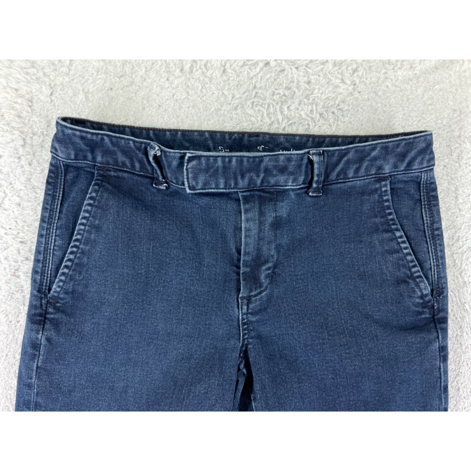 Vintage Pants Womens Jeans Blue Denim Stretch Low Rise 27x31 28 5-Pocket Design Flared Cotton Blend Regular 31 Inseam Size 28" / US 6 / IT 42 - 7 Thumbnail