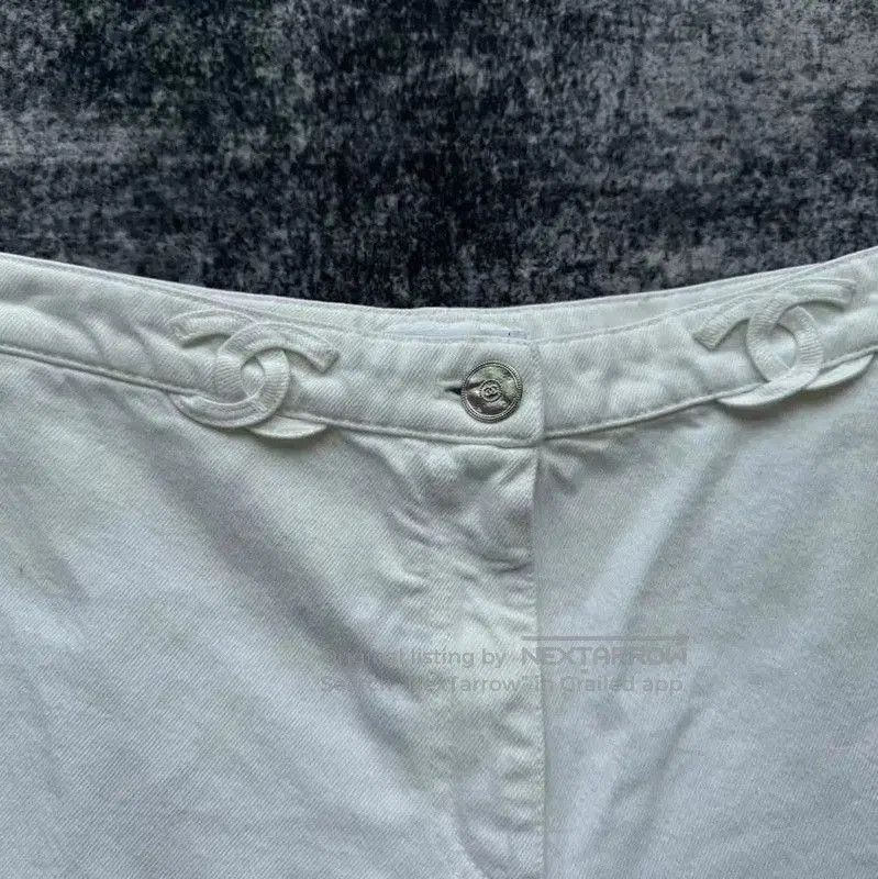 Chanel Chanel White Cotton Casual Trousers . Size 27" / US 4 / IT 40 - 4 Thumbnail
