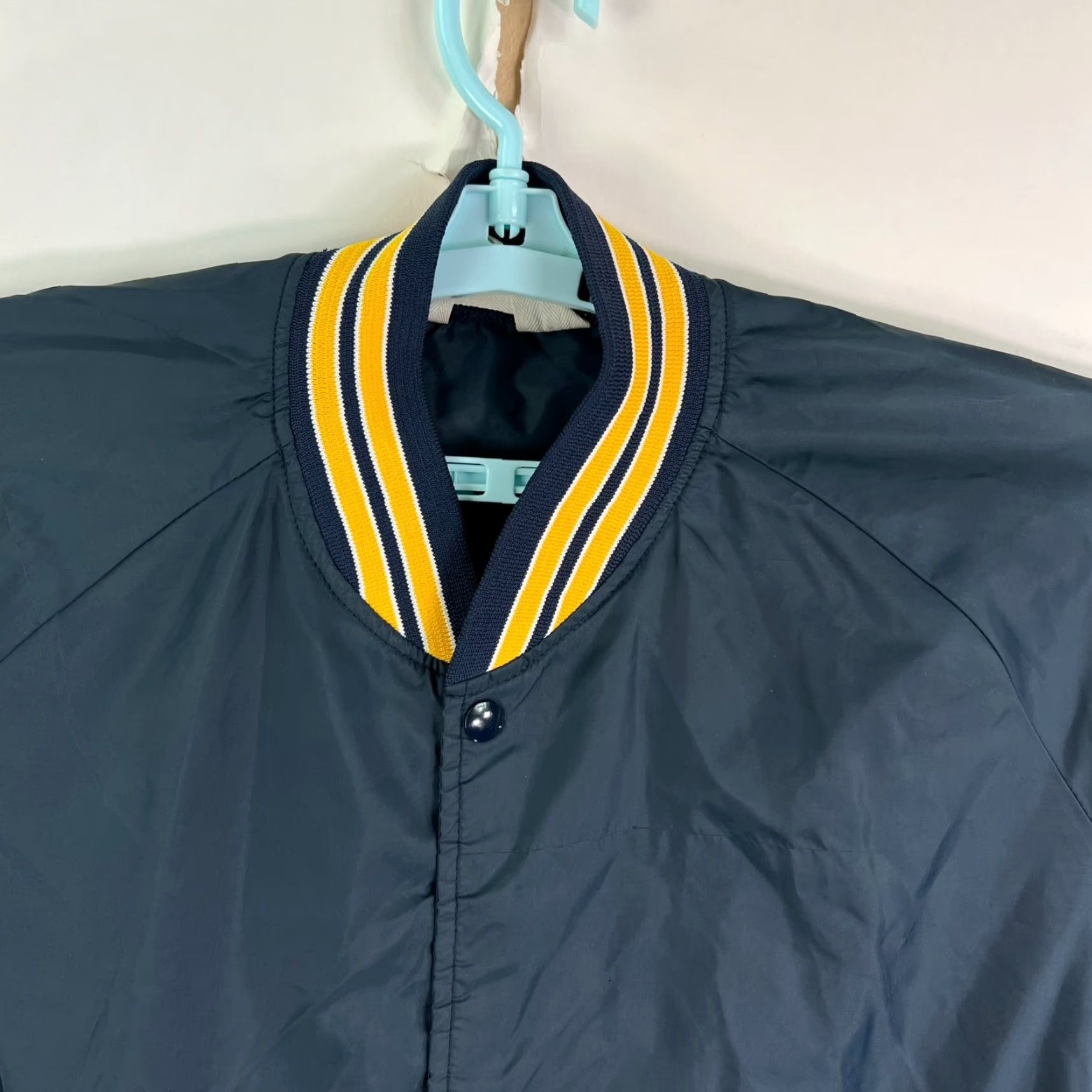 Chalk Line VINTAGE Chalk Line Windbreaker Jacket Mens XL Black Button USA 80s Satin Lined Jacket Mid-Length Chest 54 Size US XL / EU 56 / 4 - 2 Thumbnail