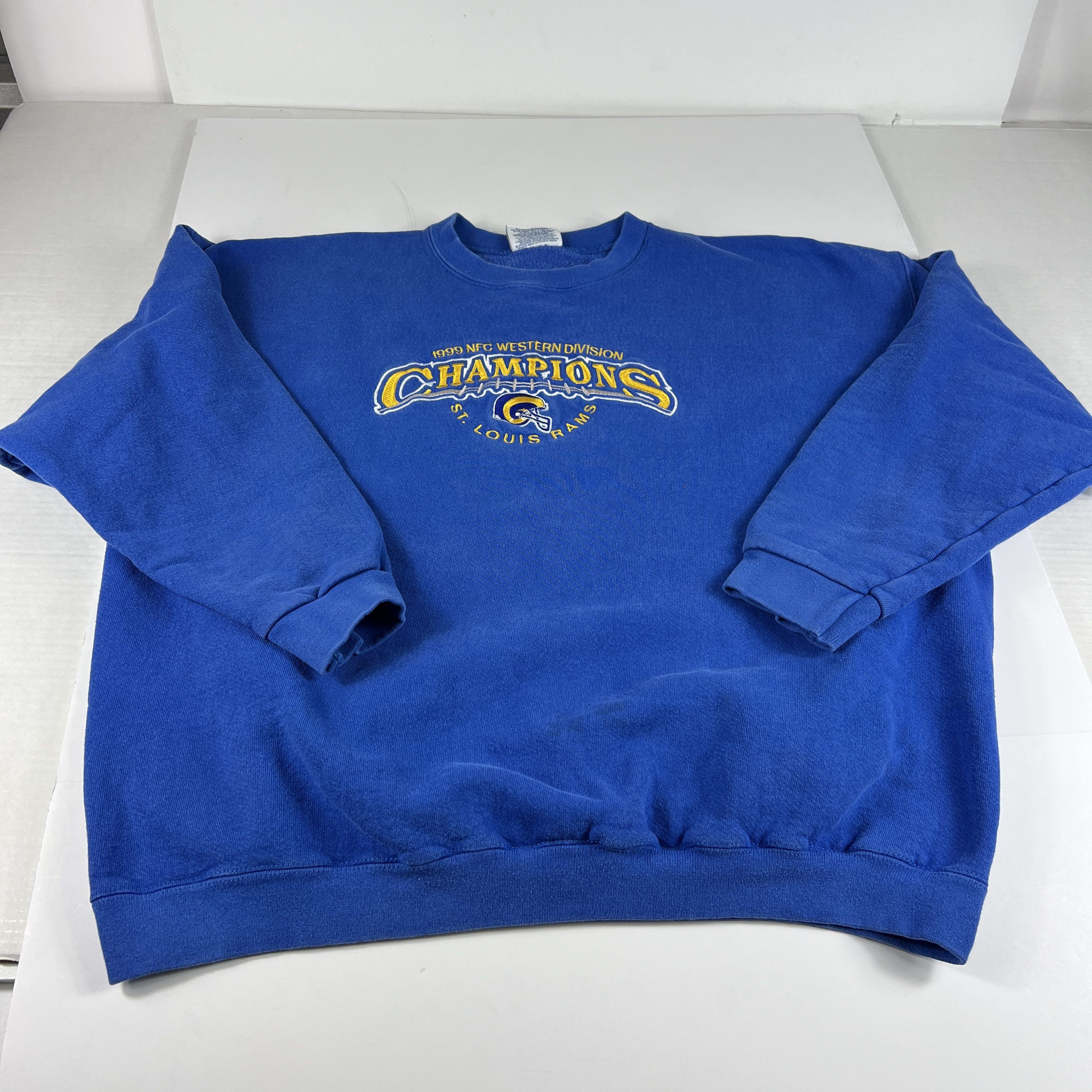 Vintage 90s St. Louis Rams Sweatshirt Crewneck Baggy Size Big 