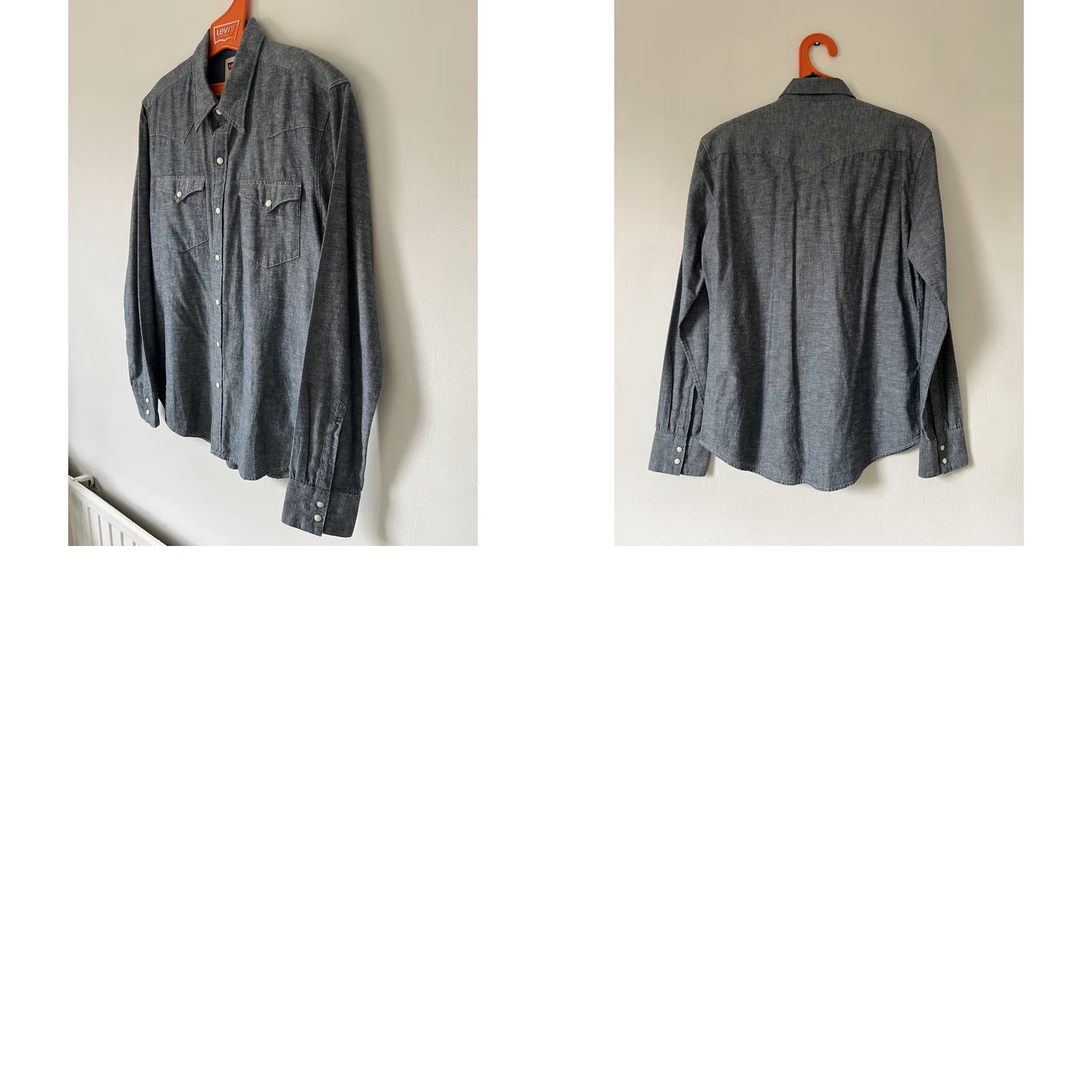 Levi's VINTAGE LEVIS Chambray Barstow Western Shirt M 2014 Pearl Snaps Mint Blue Solid Mens Regular Size US M / EU 48-50 / 2 - 11 Thumbnail