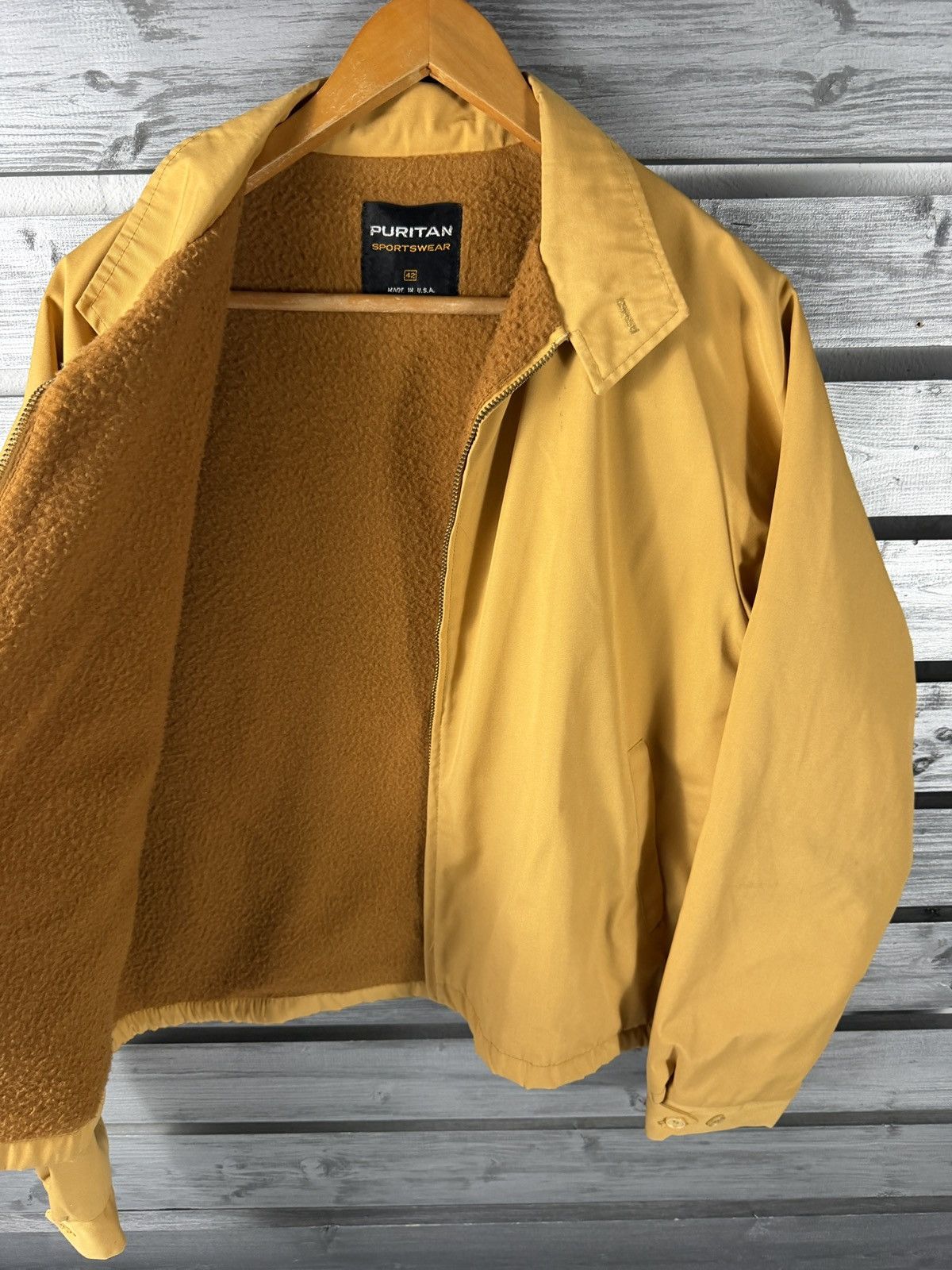 Puritan Vintage 70s Puritan Bomber Jacket Men 42/M Fur Lined Yellow Size US M / EU 48-50 / 2 - 1 Thumbnail
