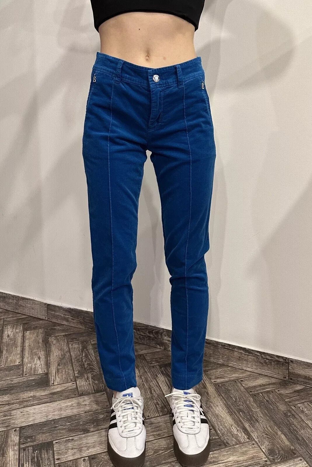 Bogner BOGNER Velvet Velour Blue Pants Trousers Womens size US-4 Size 27" / US 4 / IT 40 - 3 Thumbnail
