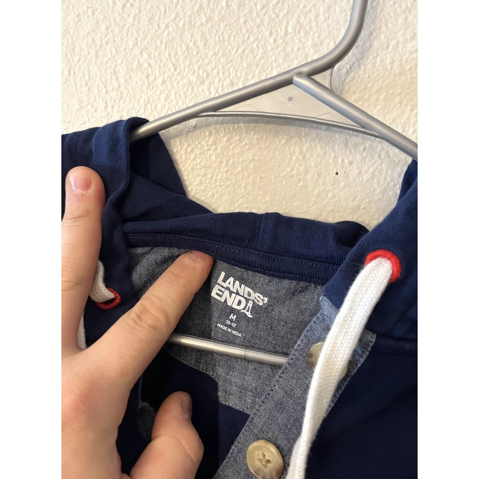 Lands' End Lands End Womens Hoodie Navy Pullover Hooded M 10-12 Sweats Hoodie Sweatshirt Classic Outdoor Activewear Mens Womens Girls Size M / US 6-8 / IT 42-44 - 2 Thumbnail