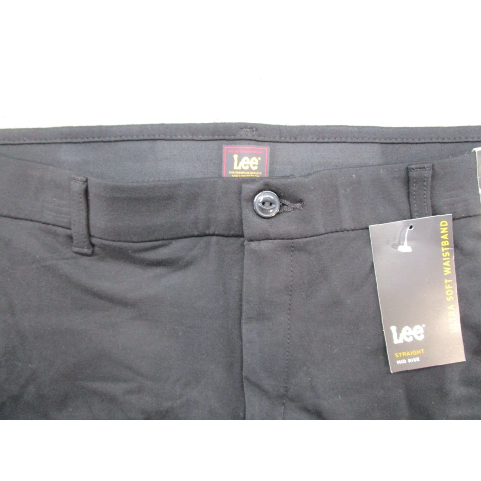 Lee Lee Relaxed Fit Straight Leg Flat Front Black Pants 18 Plus Size Womens Size 40" / US 18 - 4 Thumbnail