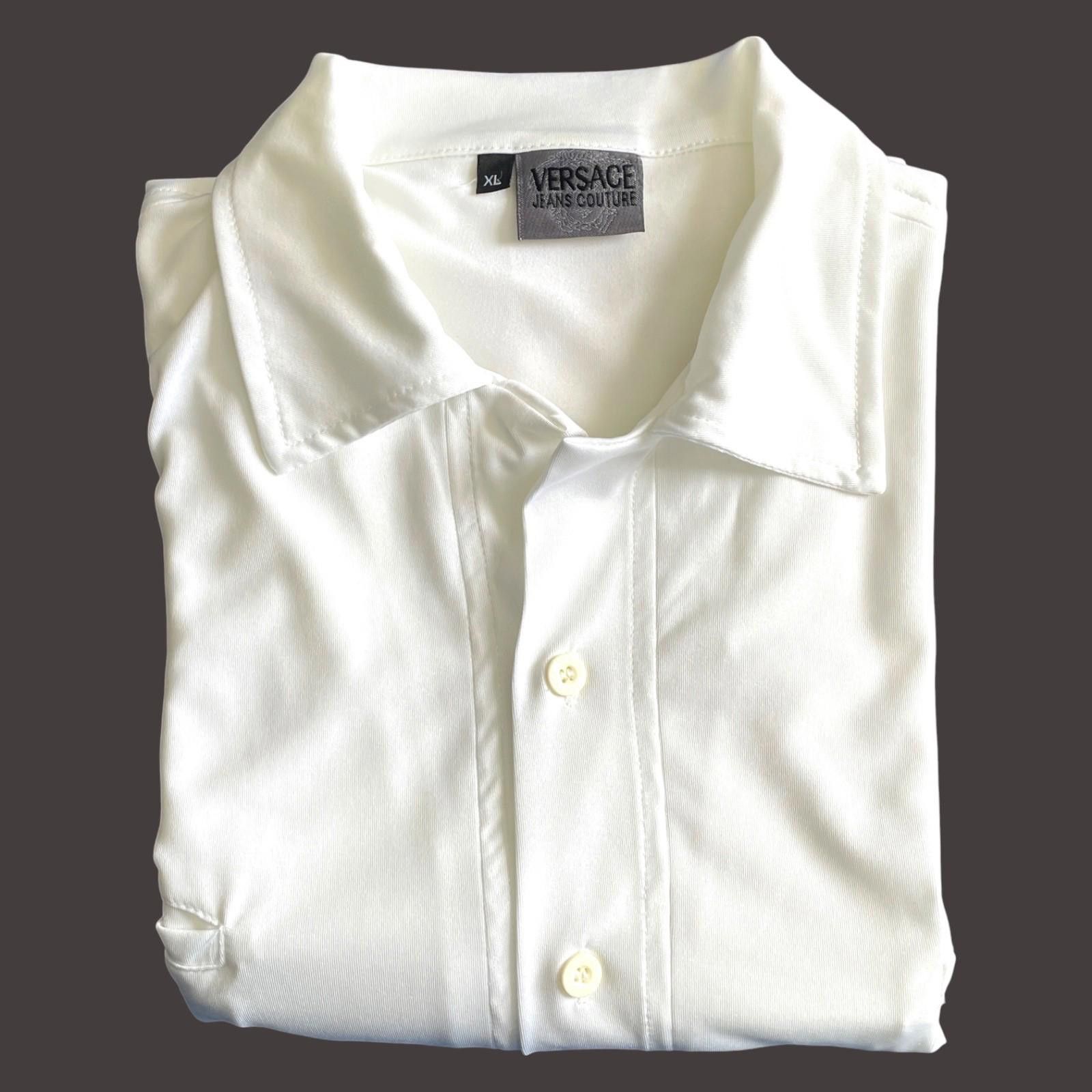 Versace Gianni Versace Logo Tape Shirt Mens XL White Designer CLEAN Size US XL / EU 56 / 4 - 1 Thumbnail