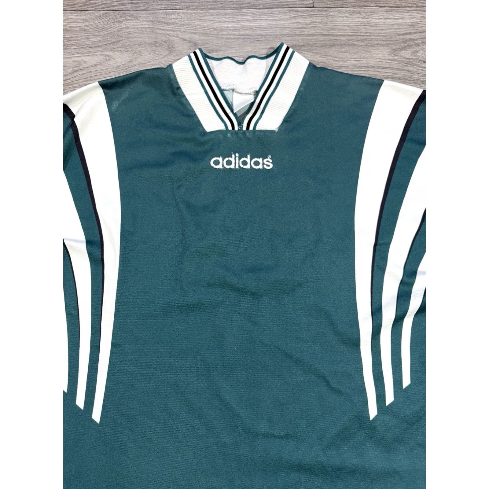 Adidas Adidas Jersey Shirt Long Sleeve Soccer XL White Green Men Size US XL / EU 56 / 4 - 5 Thumbnail