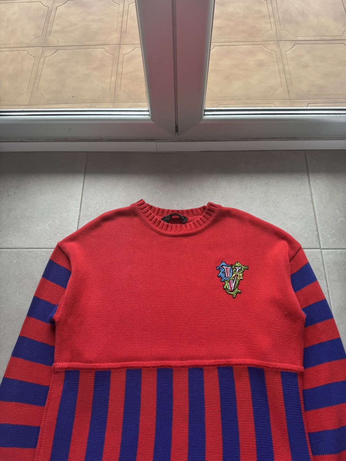 Versace Versace Striped Red Men’s 50 Size Cotton Knited Sweatshirt Sweater Pullover Size US L / EU 52-54 / 3 - 5 Thumbnail