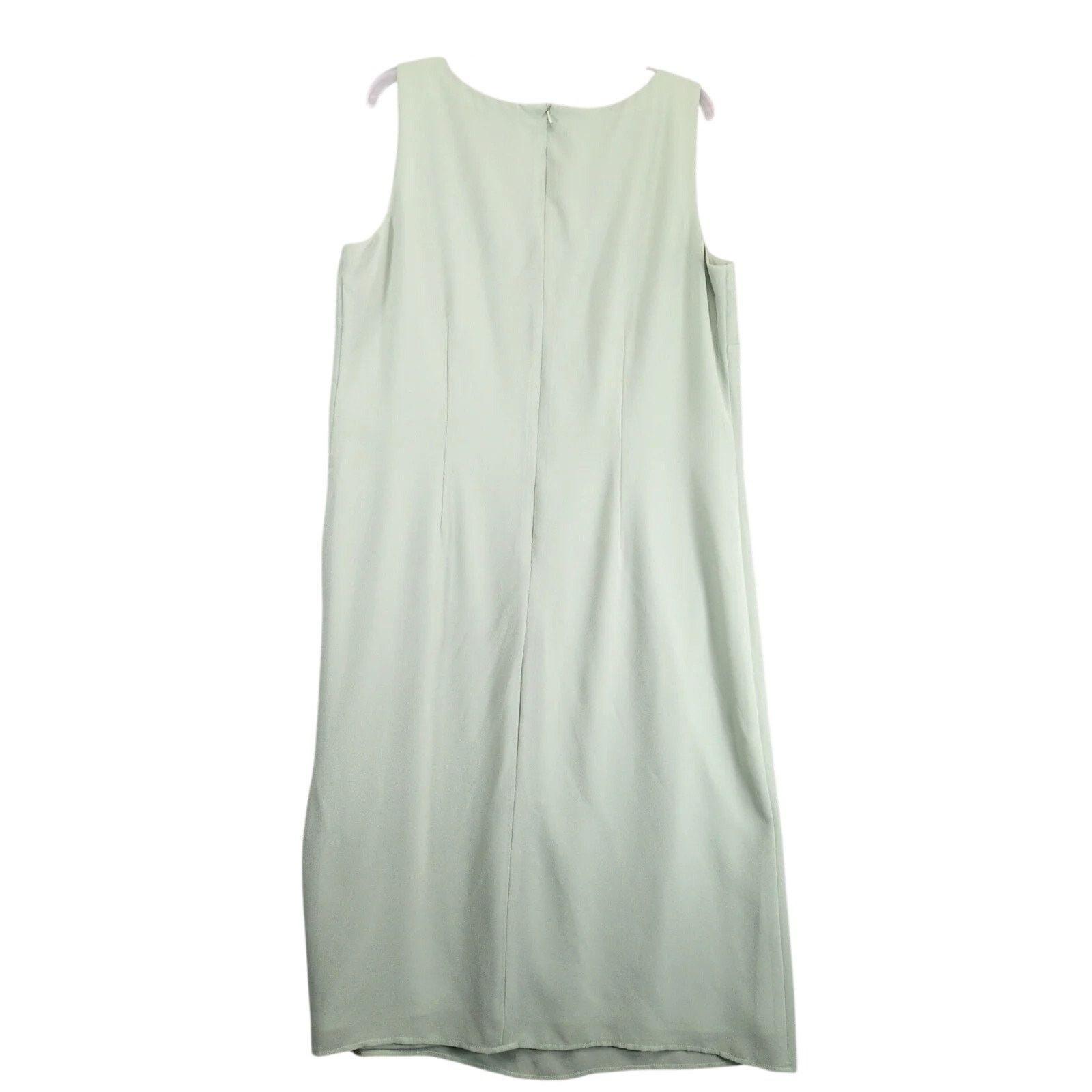 Vintage Virgo Sage Green Chiffon Sleeveless A-Line Midi Dress 16 Size XXL / US 16-18 / IT 52-54 - 2 Thumbnail