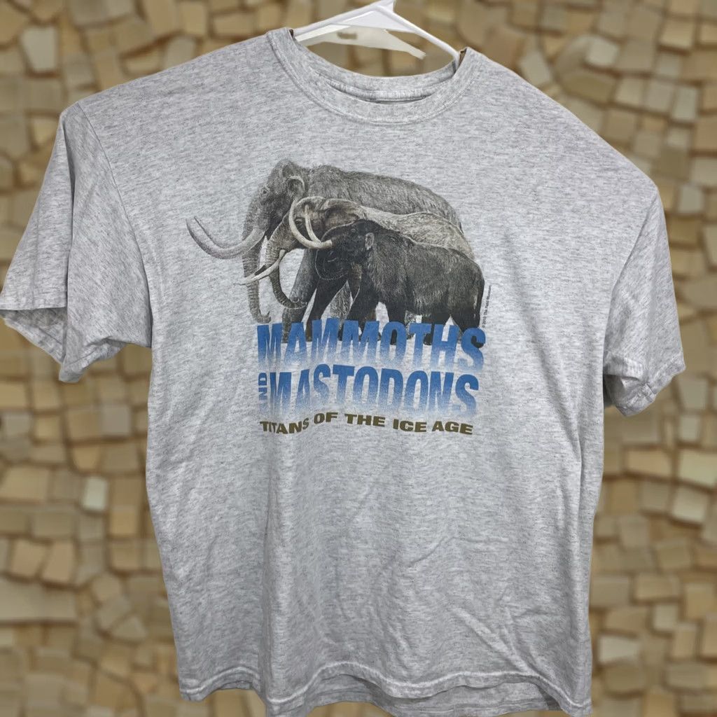 Vintage VINTAGE The Field Museum Mammoths And Mastodons Titans Of The Ice Age T Shirt XL Mens Gray Cotton Short Sleeve Crew Neck Graphic Print Logo DCT Size US XL / EU 56 / 4 - 1 Thumbnail