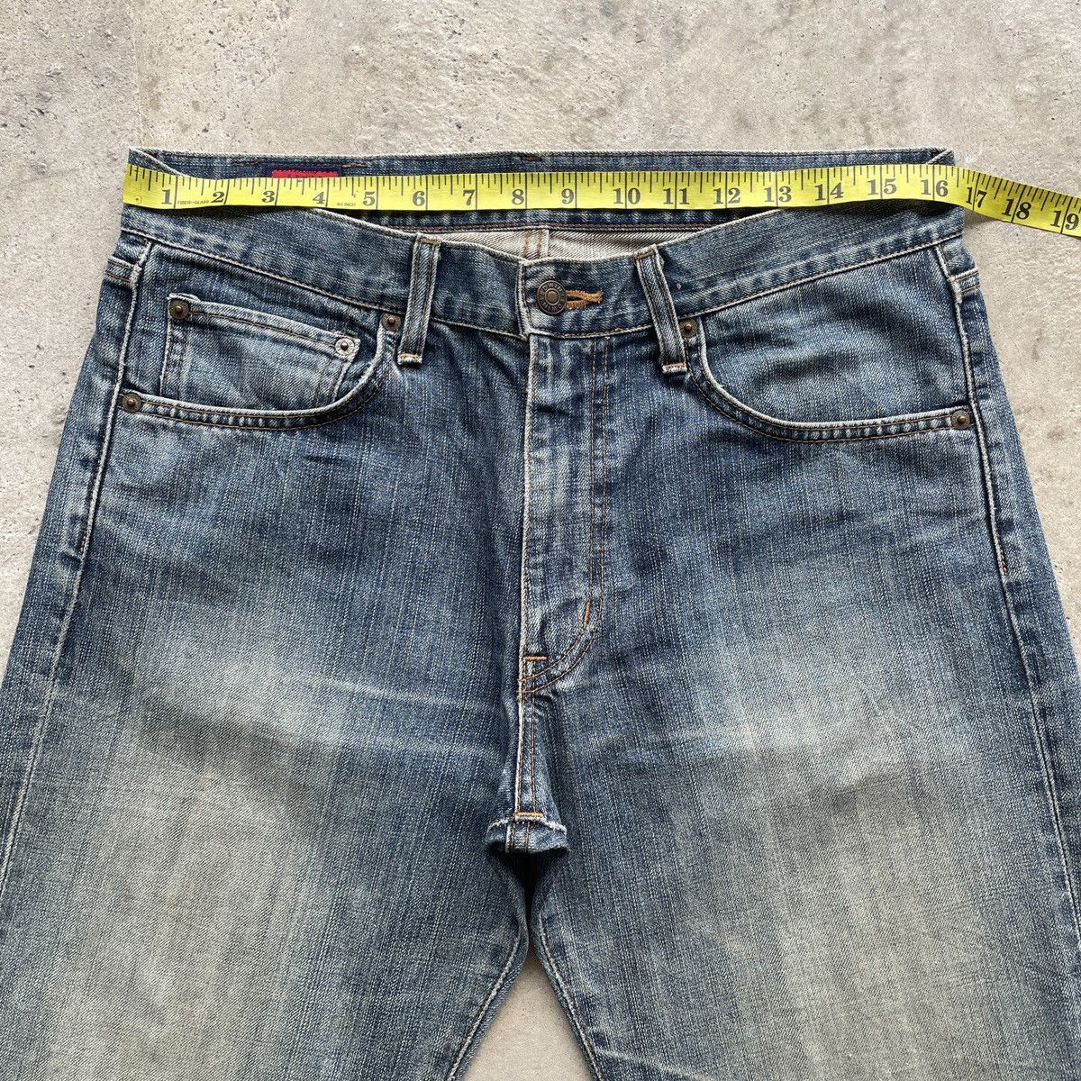 Edwin × Japanese Brand × Jean Vintage Edwin 503 Regular Distressed Jeans Faded Denim Pants Size US 33 - 5 Thumbnail