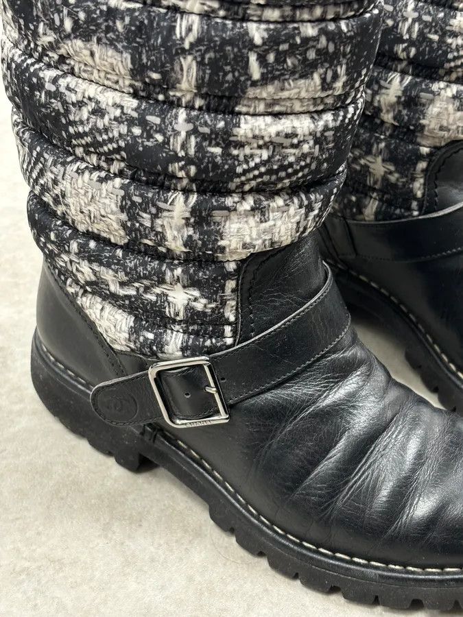 Chanel Chanel Black Leather Quilted Biker Boots Size US 8 / IT 38 - 12 Thumbnail