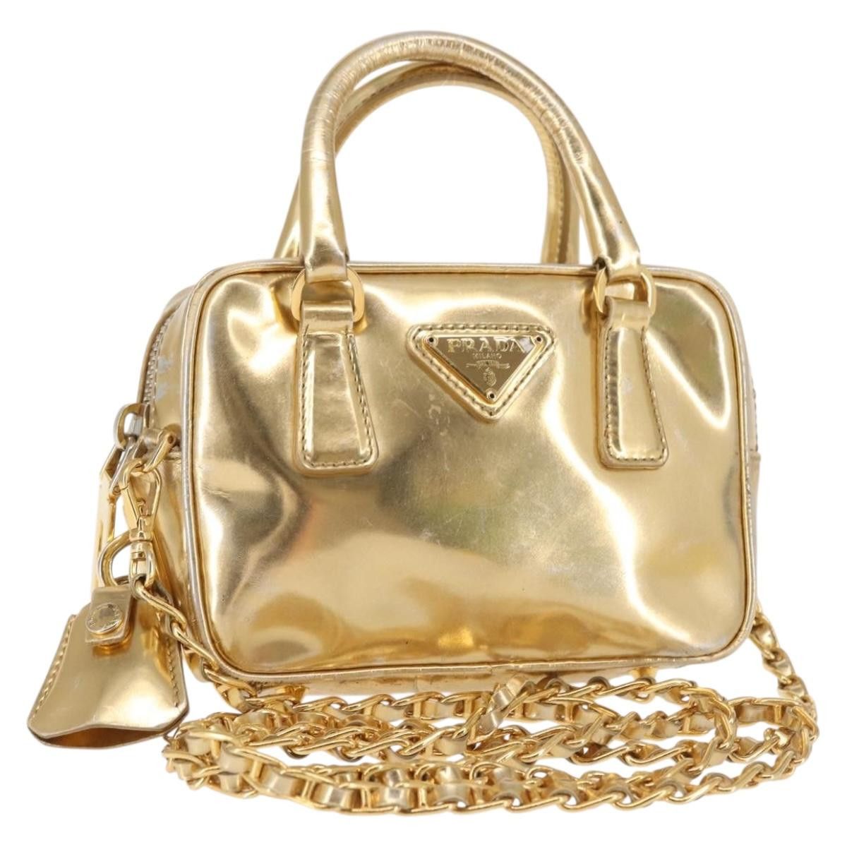 Prada PRADA Hand Bag Leather Gold Size ONE SIZE - 1 Thumbnail