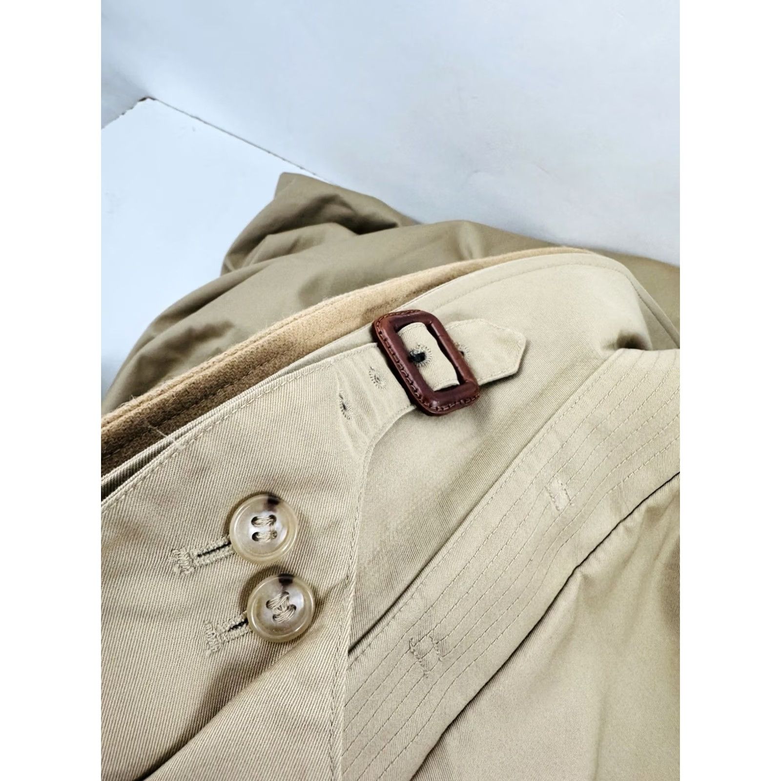 Baracuta BARACUTA Long Wool Trenchcoat Dark Light Brown Belted Overcoat - 44 Long - Baracuta Coat Mens Vintage 1940s 50s 60s Style EX Size US S / EU 44-46 / 1 - 7 Thumbnail