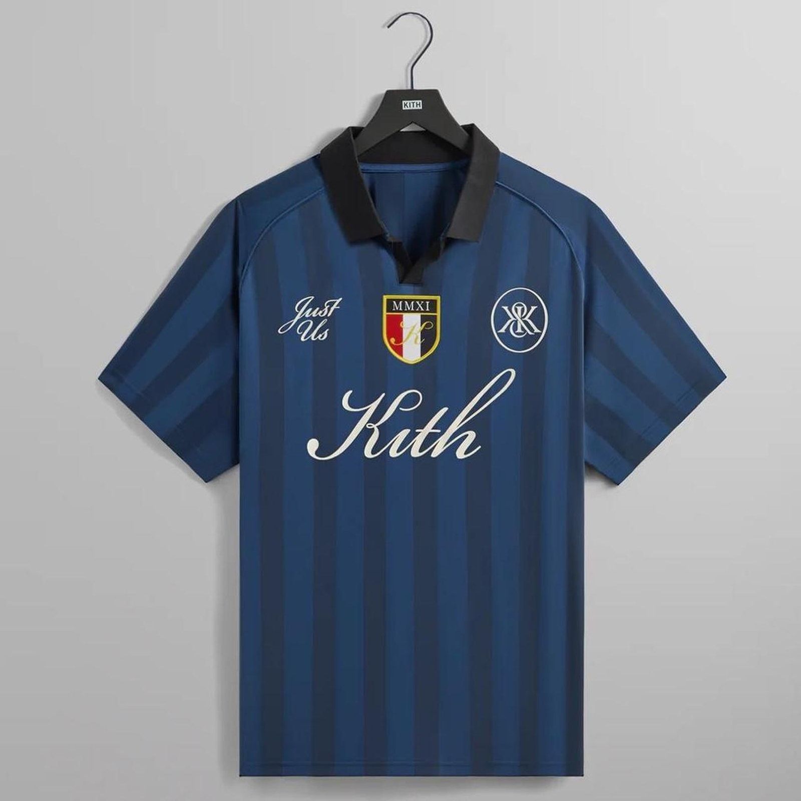 Kith Kith Stripe Marcel Soccer Jersey in Gulf Blue Men XXL Size US XXL / EU 58 / 5 - 1 Thumbnail