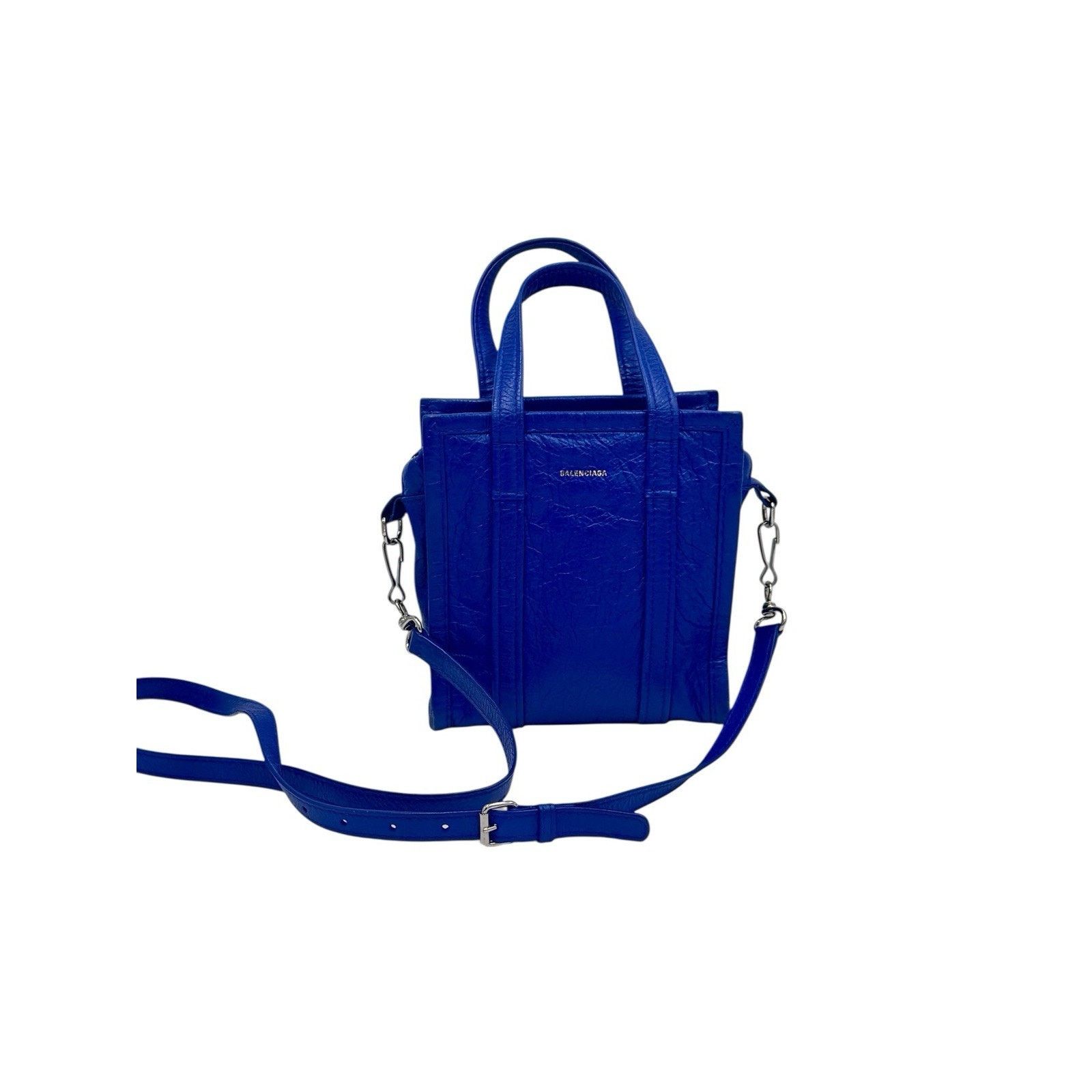 Balenciaga Bazar Shoulder Handbag Goatskin Blue Size Mini Authentic Size ONE SIZE - 4 Thumbnail