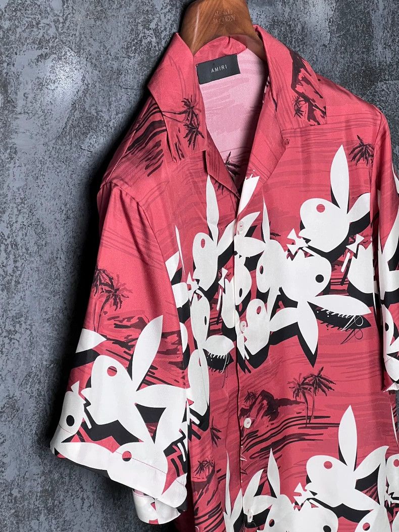 Amiri Amiri Rabbit Printed Mulberry Silk Short Sleeve Shirt Size US M / EU 48-50 / 2 - 6 Thumbnail
