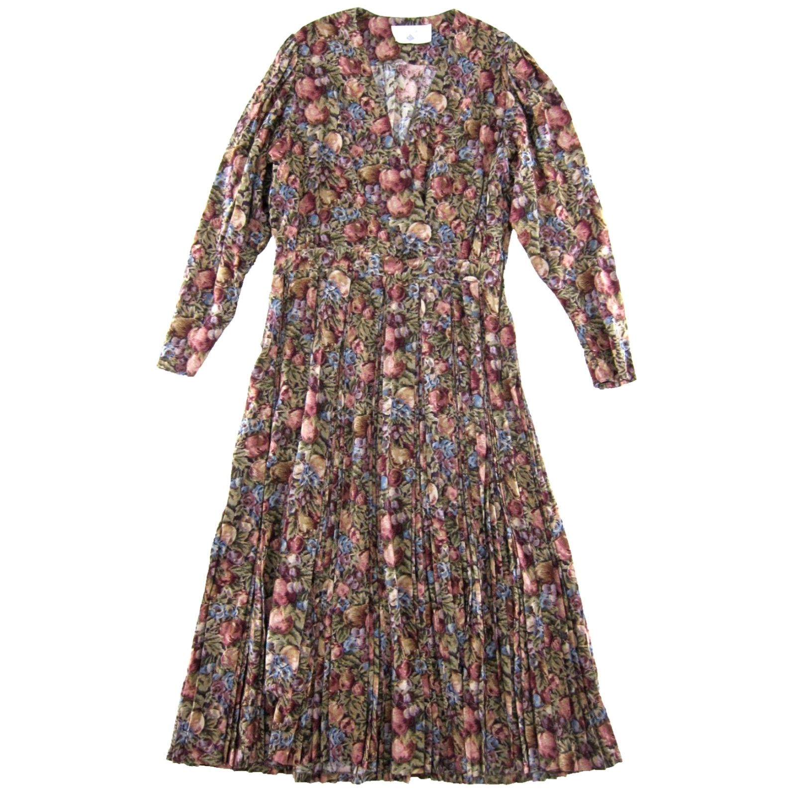 Vintage VINTAGE Eileen West Dress Long Sleeve Midi Pink Floral 10 Vintage Eileen West Rayon Pink Green Blue Floral Long Sleeve Midi Dress 10 Size L / US 10 / IT 46 - 2 Thumbnail