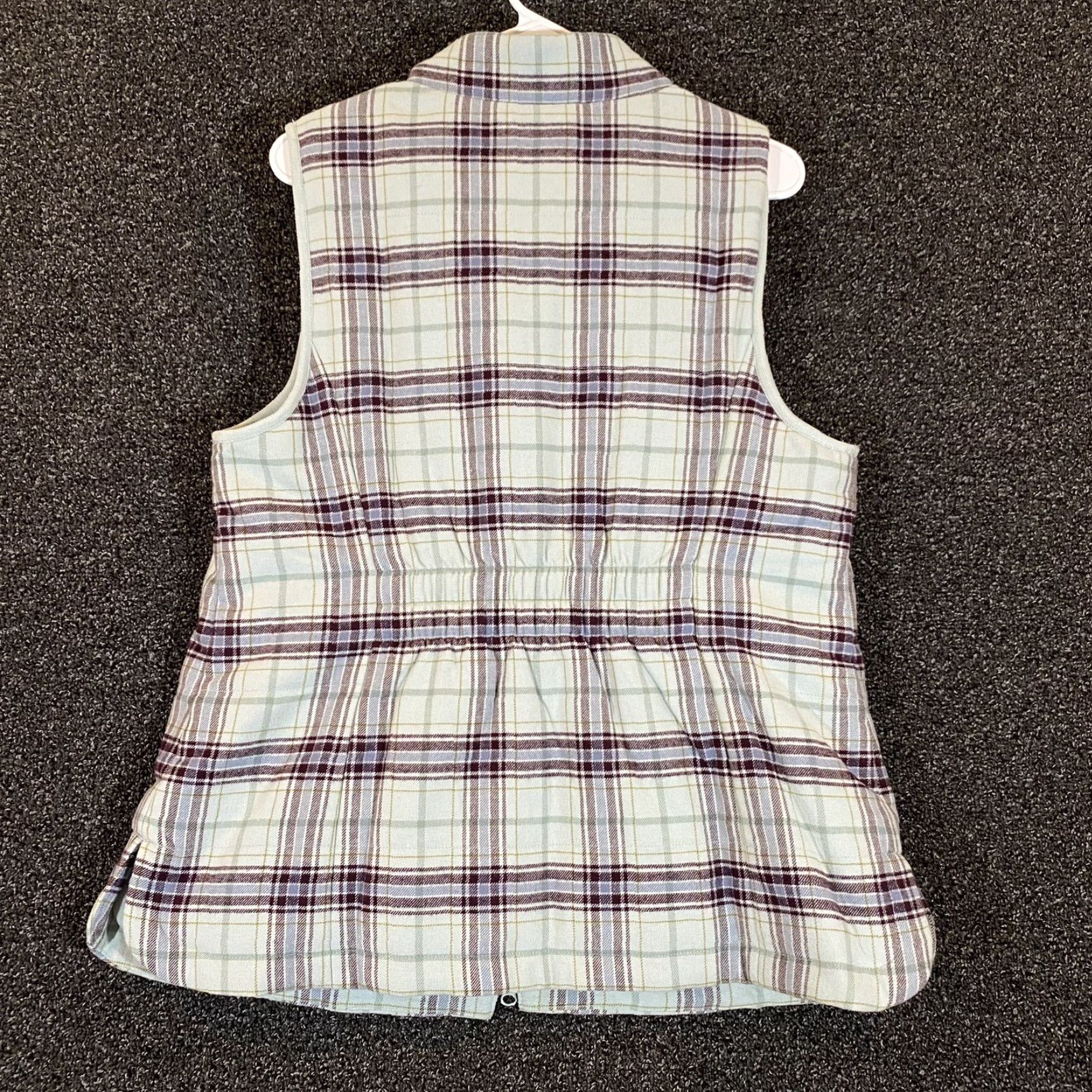 J. Jill J Jill Vest Womens Medium Mint Green Brown Plaid Full Zip Pockets Sleeveless Vest (M) Multicolor Plaid All Seasons) Size M / US 6-8 / IT 42-44 - 7 Thumbnail