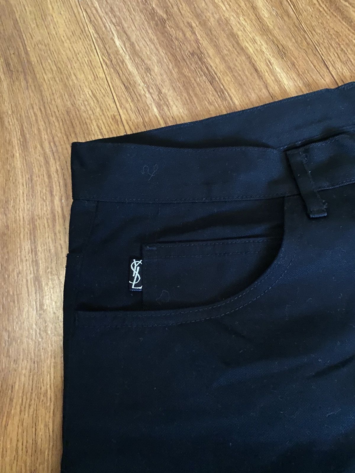 Vintage × Yves Saint Laurent Yves Saint Laurent Black Denim Pants Size US 32 / EU 48 - 2 Thumbnail
