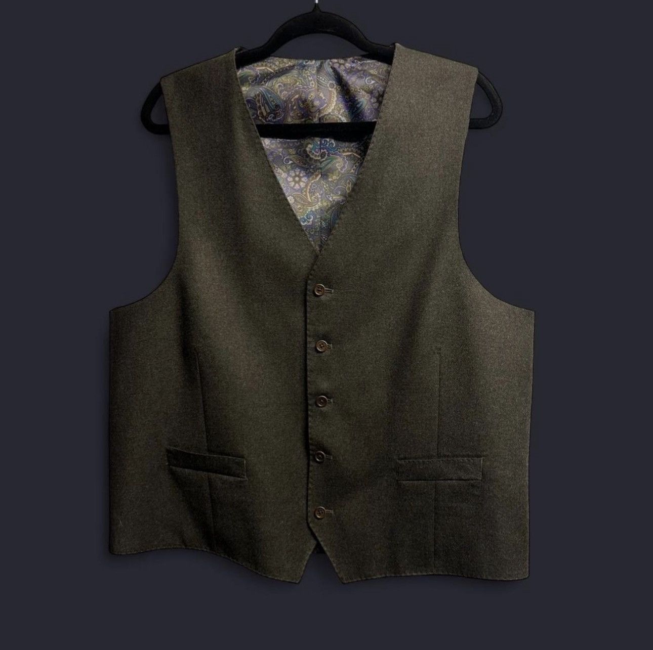 Tallia Tallia Uomo Wool Cashmere Blazer Paisley Lining Gray - 46L Size 46L - 4 Thumbnail
