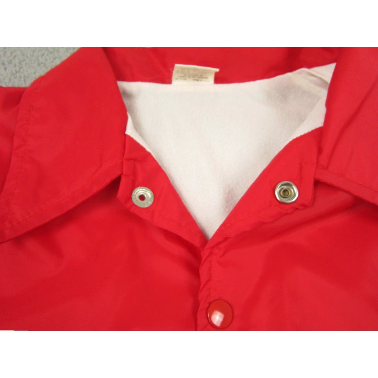 Vintage VINTAGE Powers Jacket Mens L Red Windbreaker Snap Button USA 90s Logo Quilted Lined Workwear Casual Jacket Size US L / EU 52-54 / 3 - 5 Thumbnail