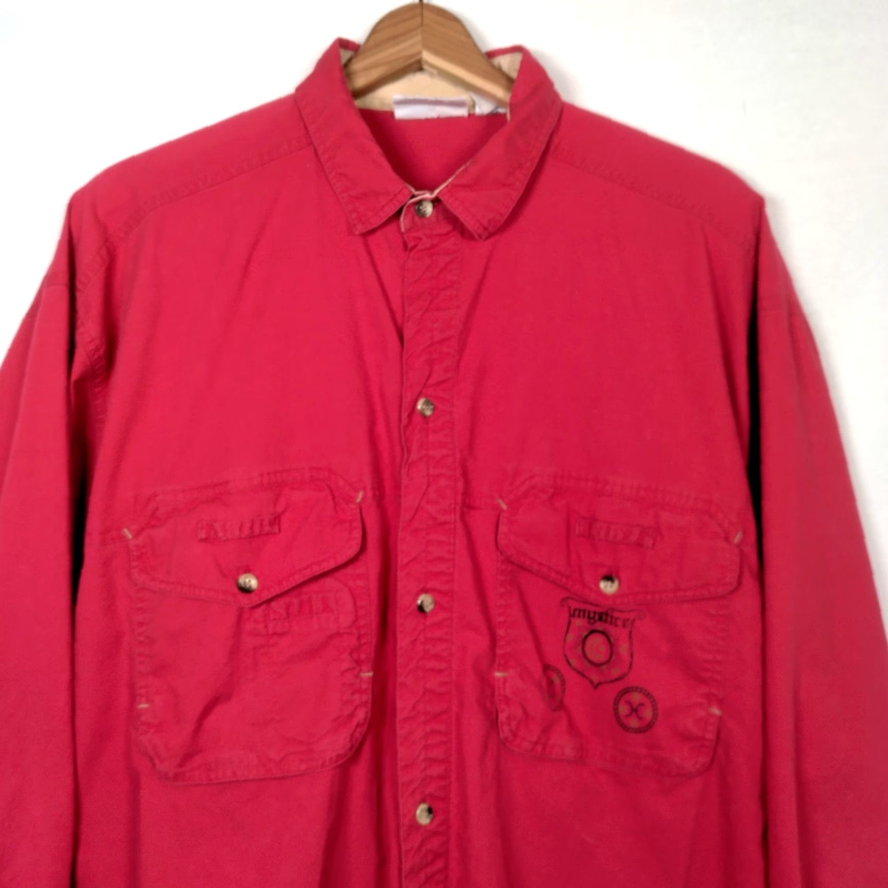 Vintage VINTAGE Gitano Shirt Medium Red Button-Up Long Sleeve Casual 1990s Retro Grunge Vintage 80s 90s Men Gitano Mens Size US M / EU 48-50 / 2 - 2 Thumbnail
