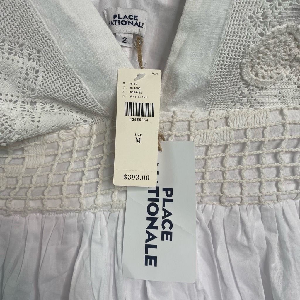 Anthropologie NEW Anthropologie Place Nationale Dress Lace Mini White Boho Size M / US 6-8 / IT 42-44 - 7 Thumbnail