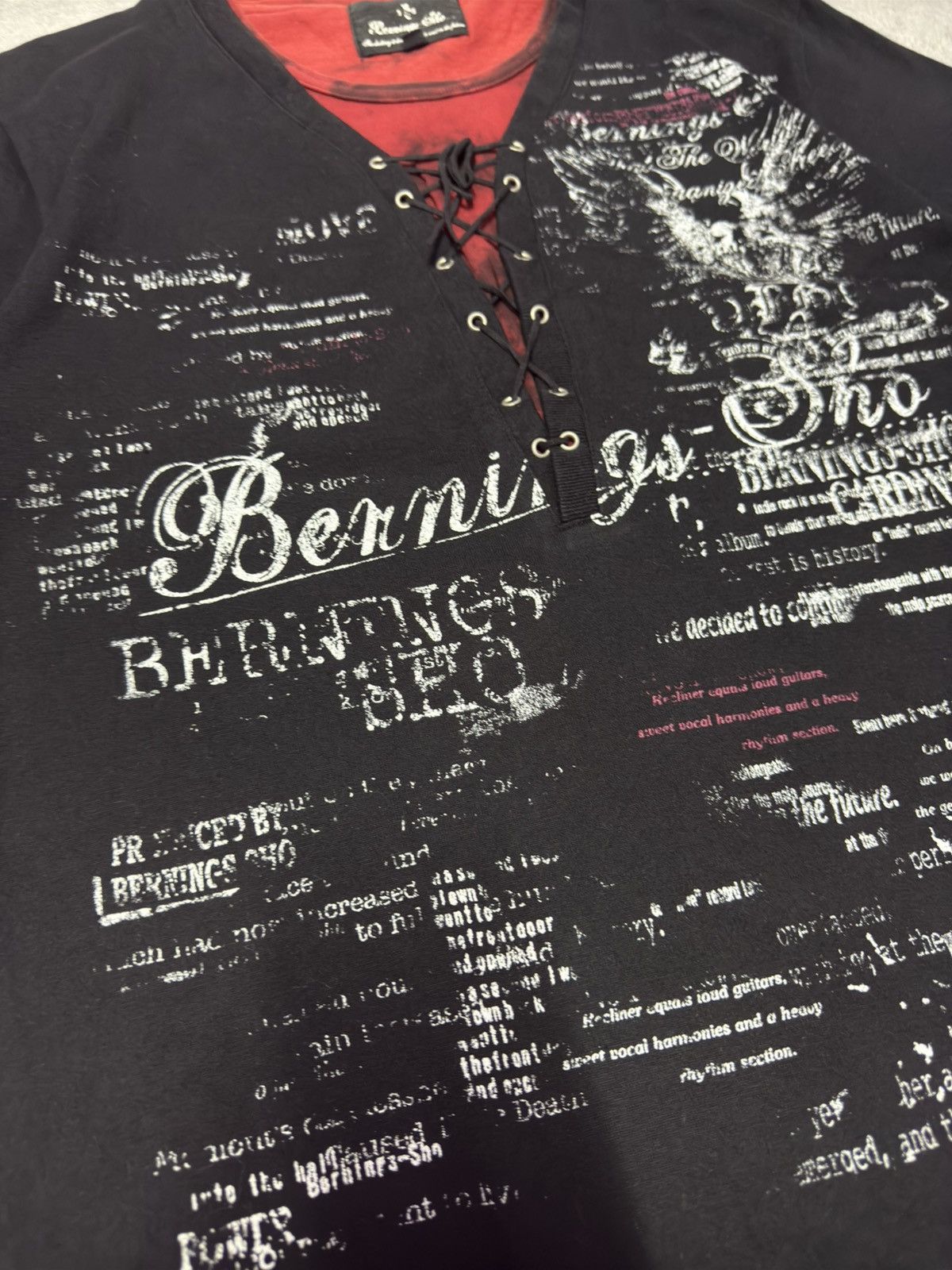 If Six Was Nine 2000s Burning Sho Lace-up Gothic Punk Layered Tshirt Size US S / EU 44-46 / 1 - 6 Thumbnail