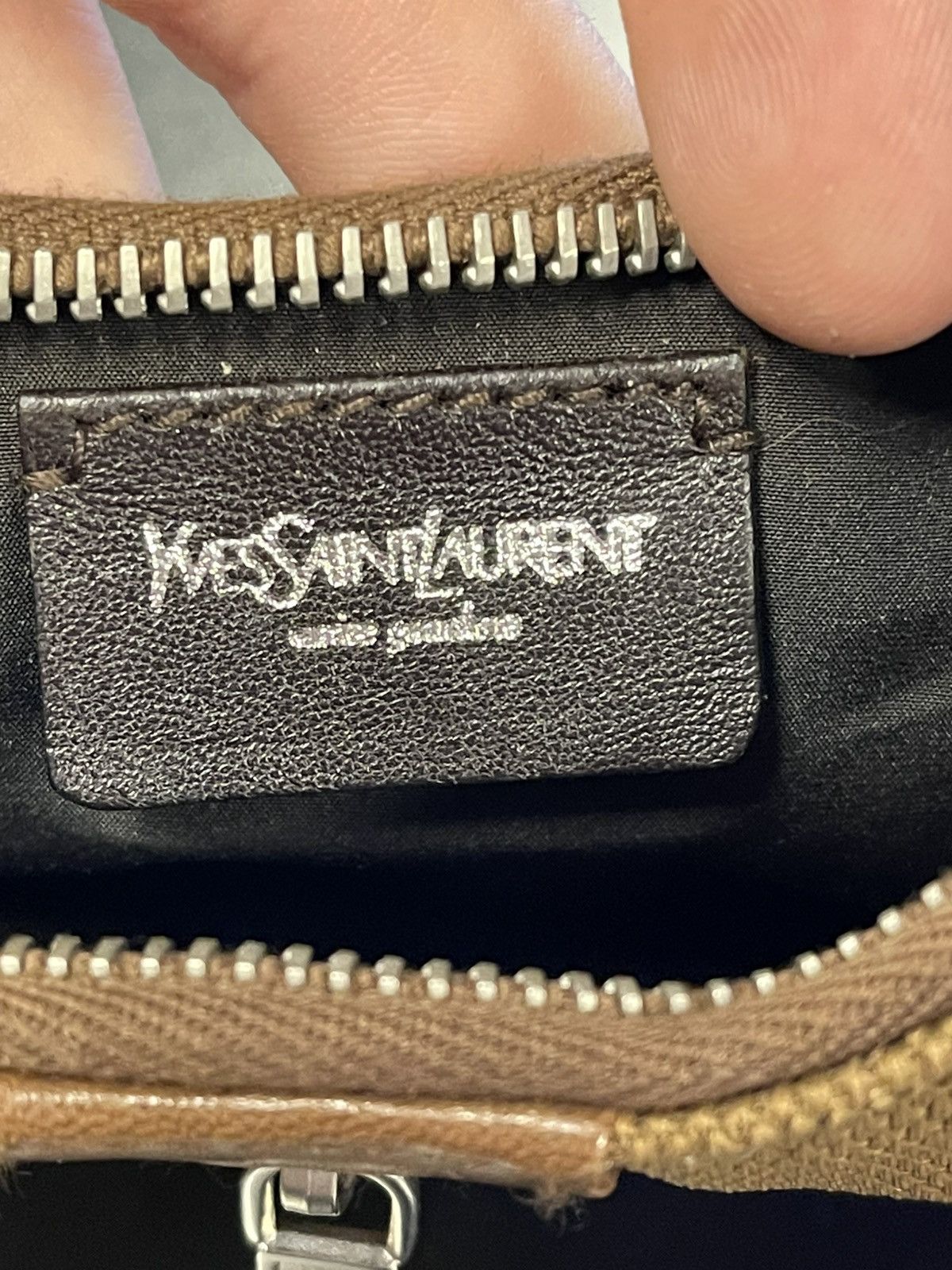 Yves Saint Laurent YSL Yves Saint Laurent Embroidered Handbag Purse Brown Size ONE SIZE - 8 Thumbnail