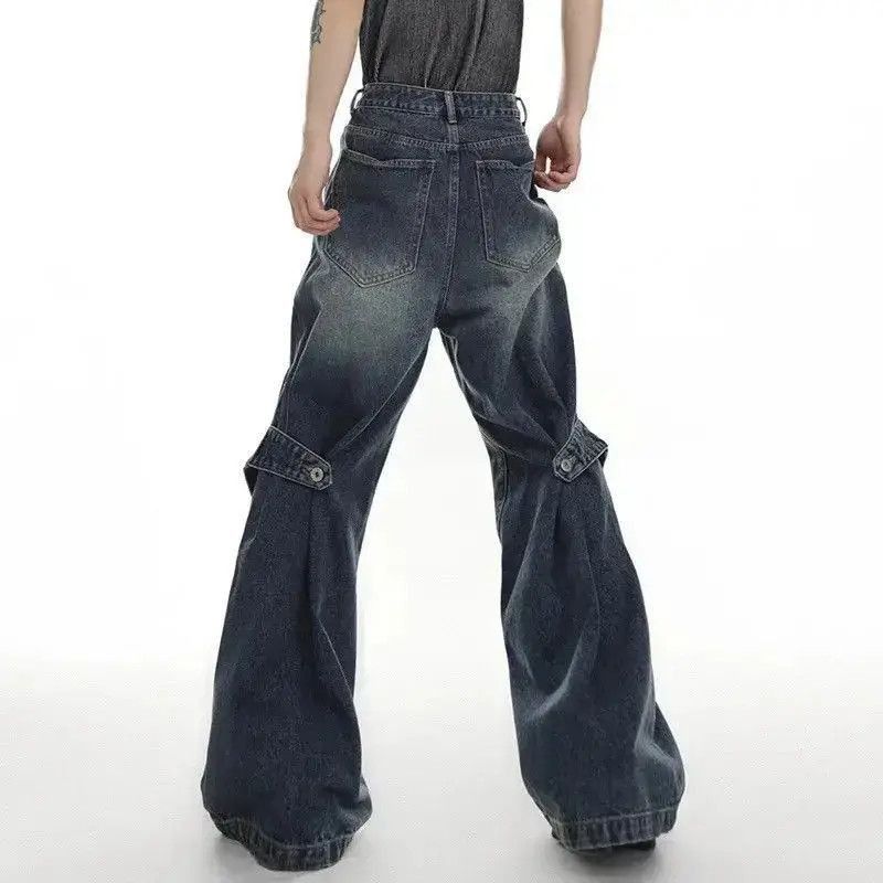 Japanese Brand Deconstruct Wide Leg Washed Jeans Pants y2k Size US 34 / EU 50 - 3 Thumbnail