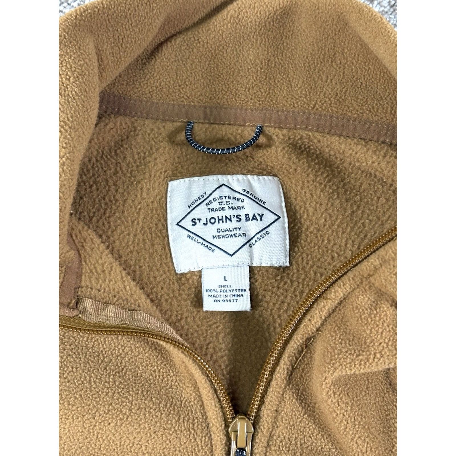 Vintage St. John's Bay Fleece Sweater Mens Large Brown Quarter Zip Pullover Jacket Size US L / EU 52-54 / 3 - 4 Thumbnail